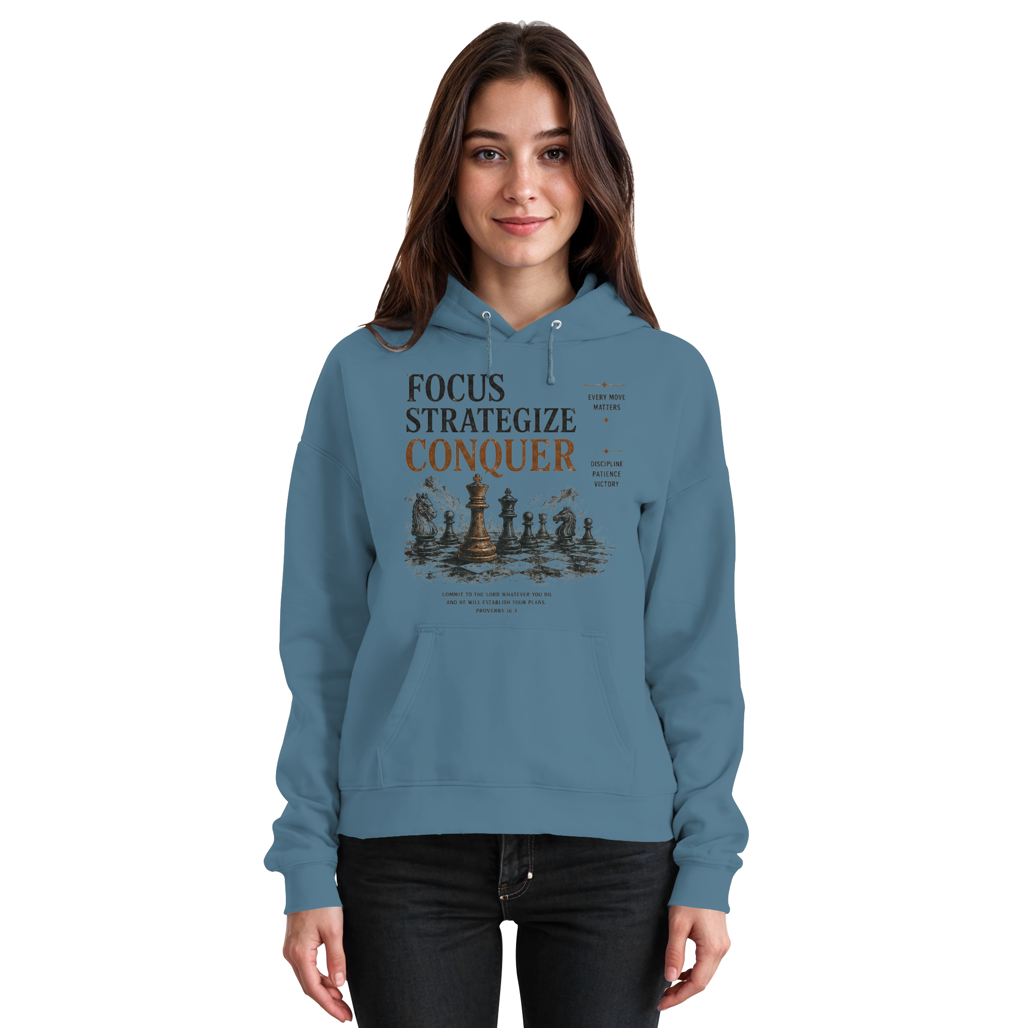 Focus. Strategize. Conquer.  - Basic Unisex Hoodie