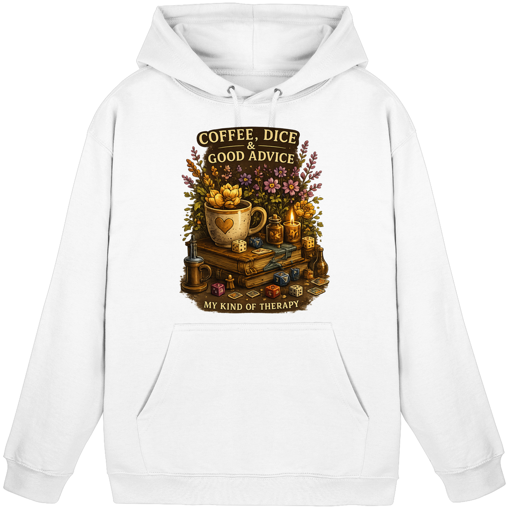 Coffee, Dice & Good Advice - Basic Unisex Hoodie