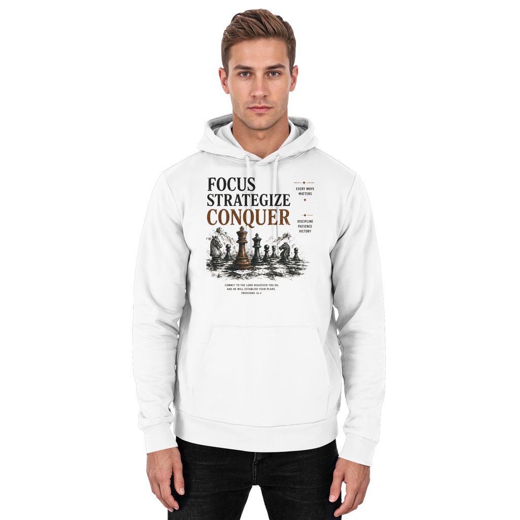 Focus. Strategize. Conquer.  - Basic Unisex Hoodie