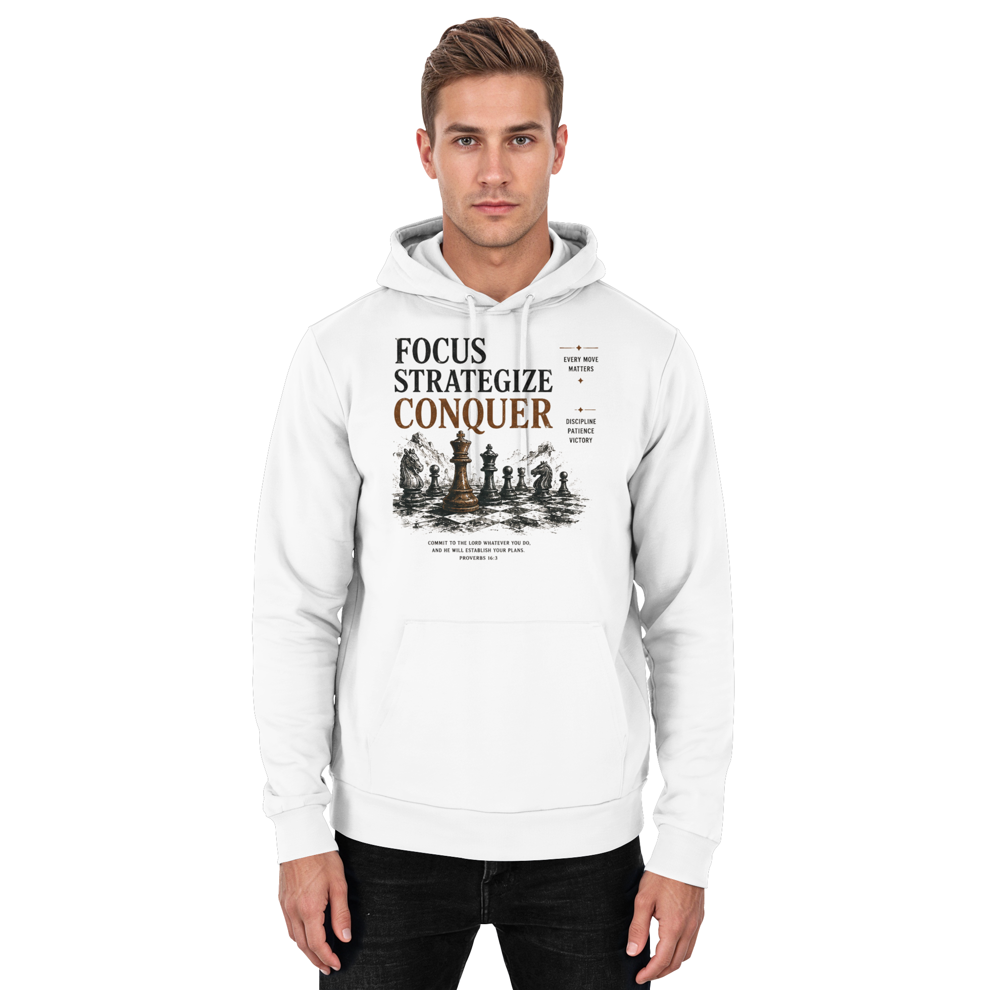Focus. Strategize. Conquer.  - Basic Unisex Hoodie
