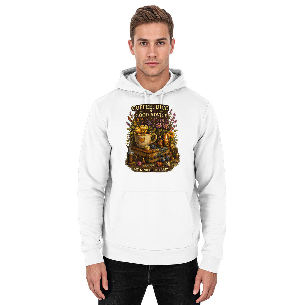 Coffee, Dice & Good Advice - Basic Unisex Hoodie
