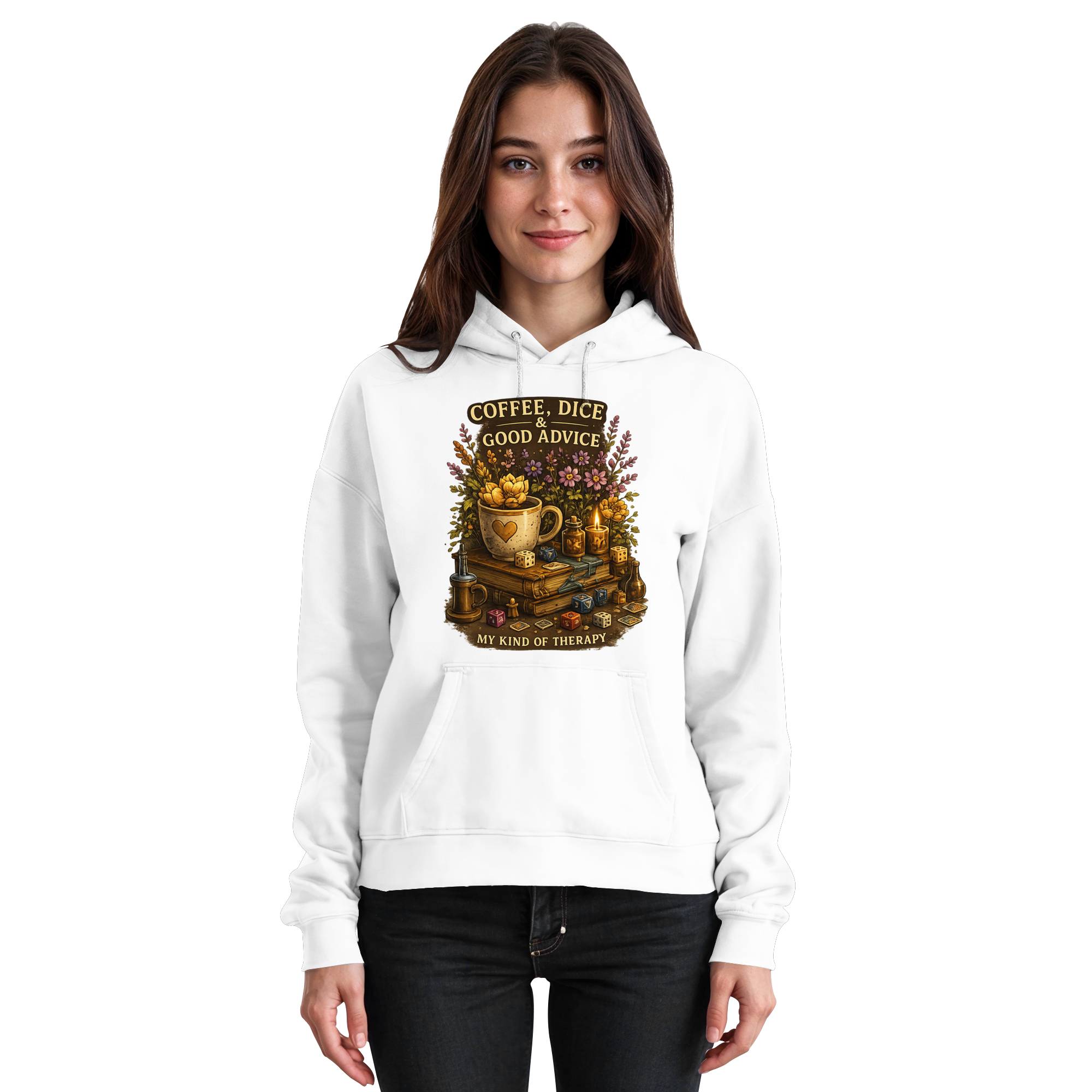 Coffee, Dice & Good Advice - Basic Unisex Hoodie