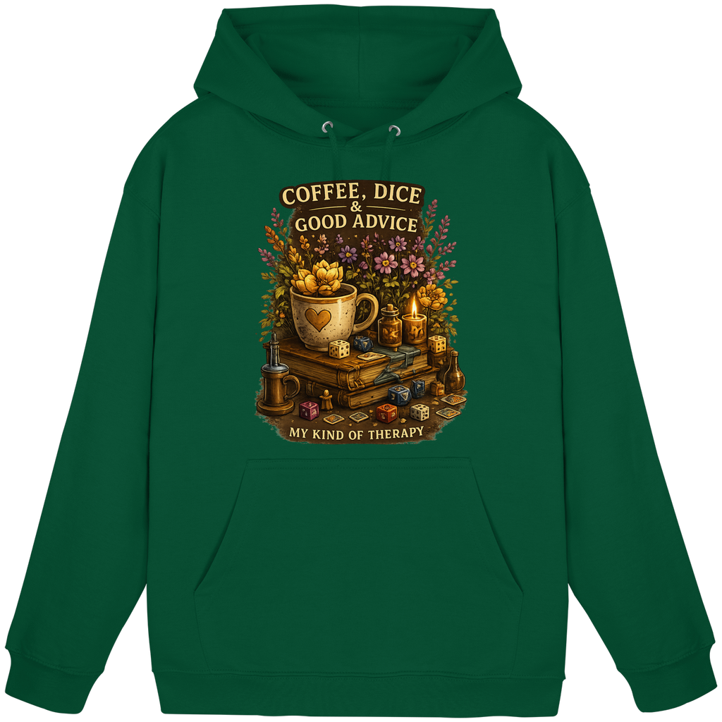 Coffee, Dice & Good Advice - Basic Unisex Hoodie