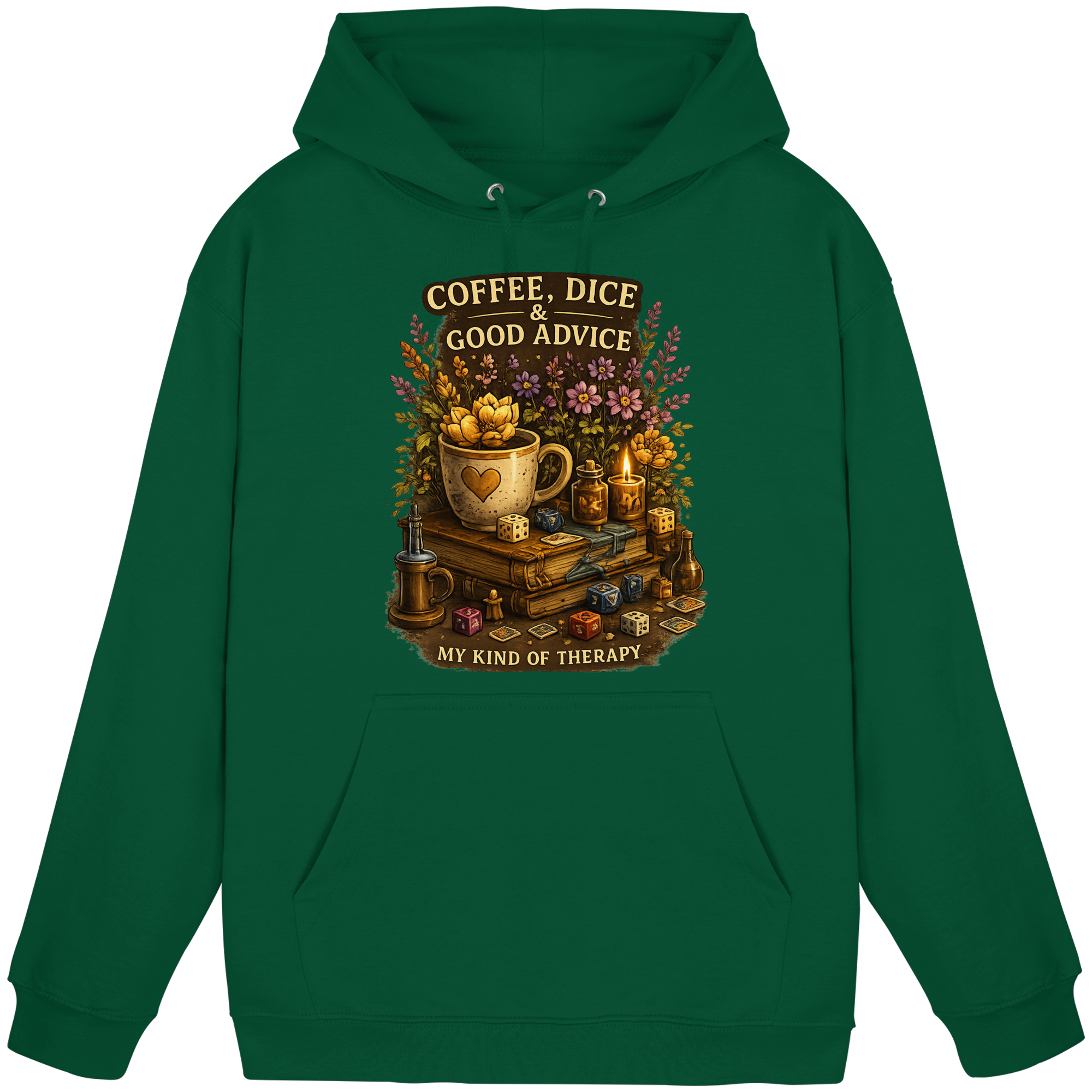 Coffee, Dice & Good Advice - Basic Unisex Hoodie