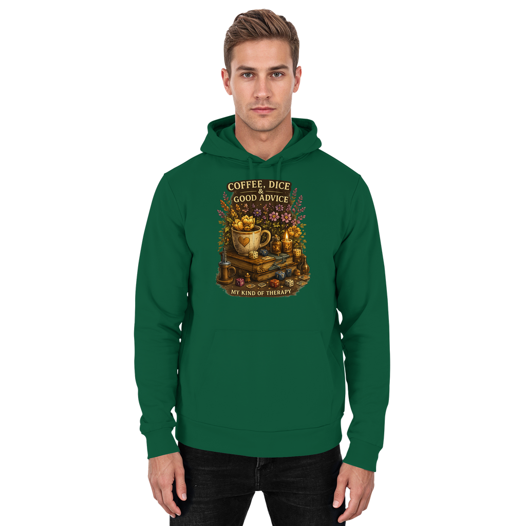 Coffee, Dice & Good Advice - Basic Unisex Hoodie