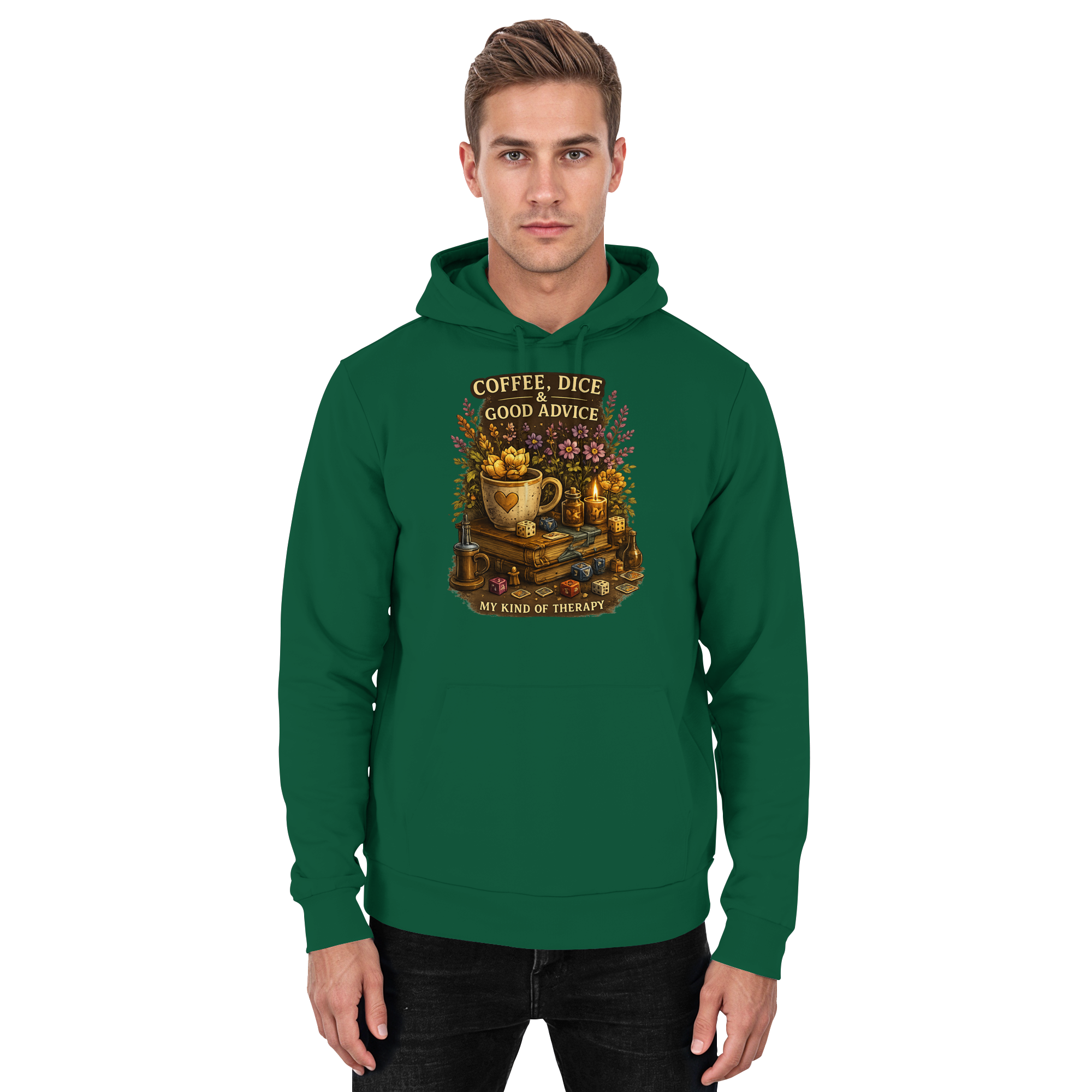 Coffee, Dice & Good Advice - Basic Unisex Hoodie