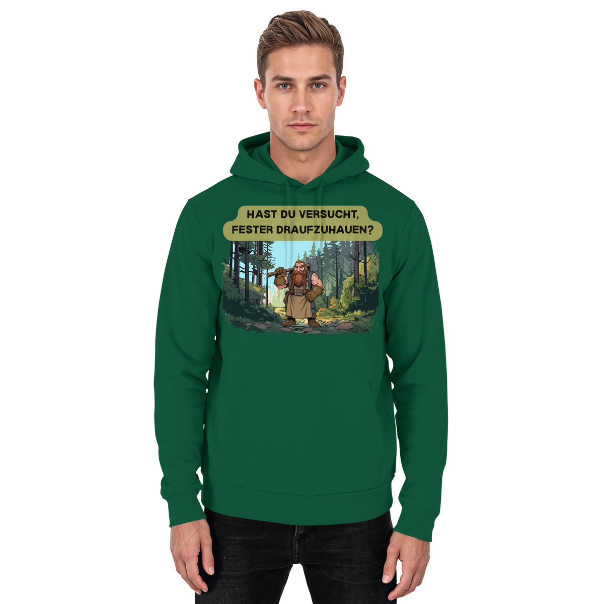 Hast du versucht, fester draufzuhauen? - Basic Unisex Hoodie