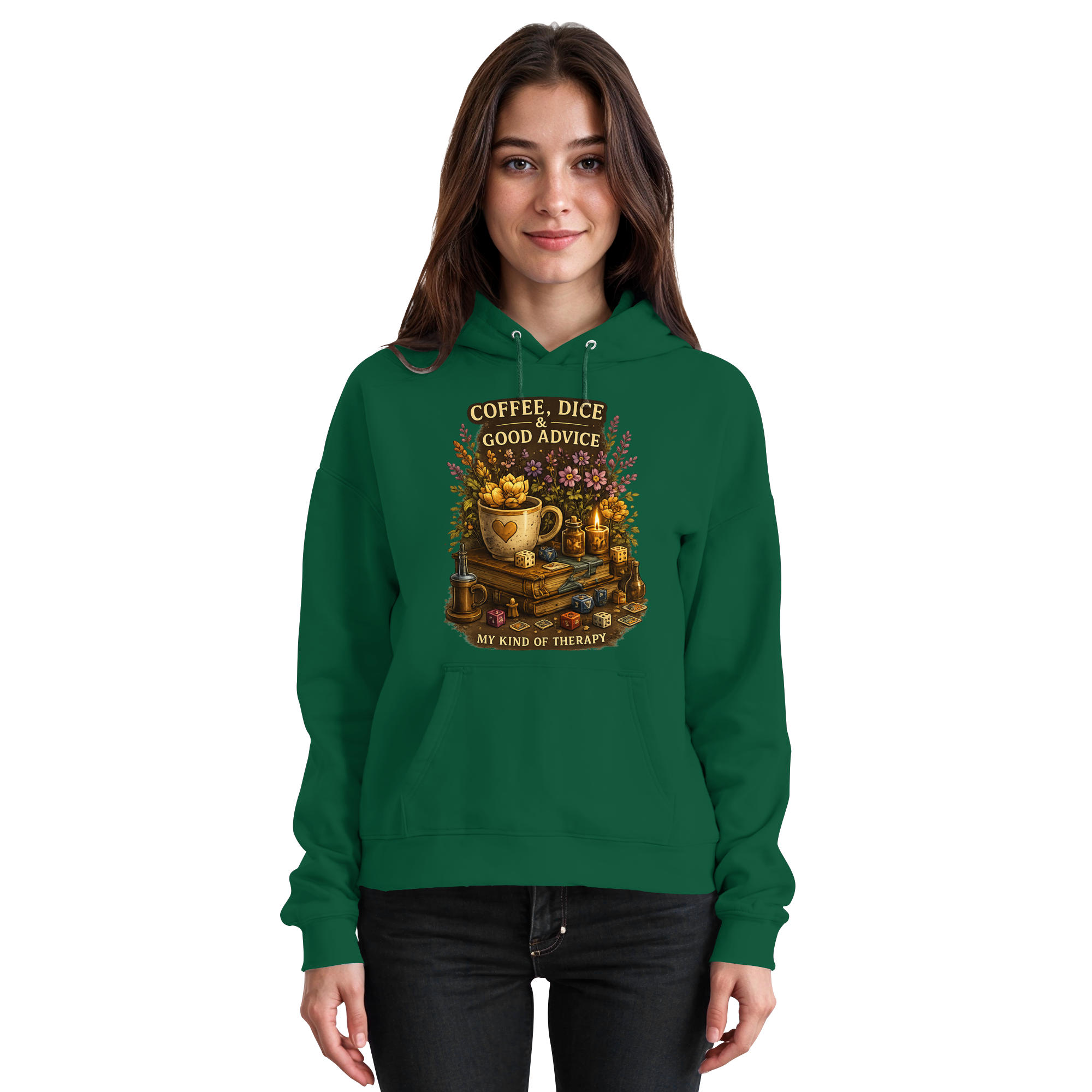 Coffee, Dice & Good Advice - Basic Unisex Hoodie