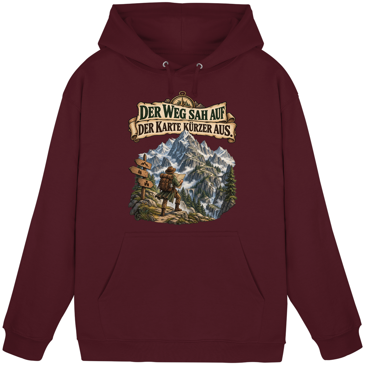 Der Weg sah auf der Karte kürzer aus - Basic Unisex Hoodie