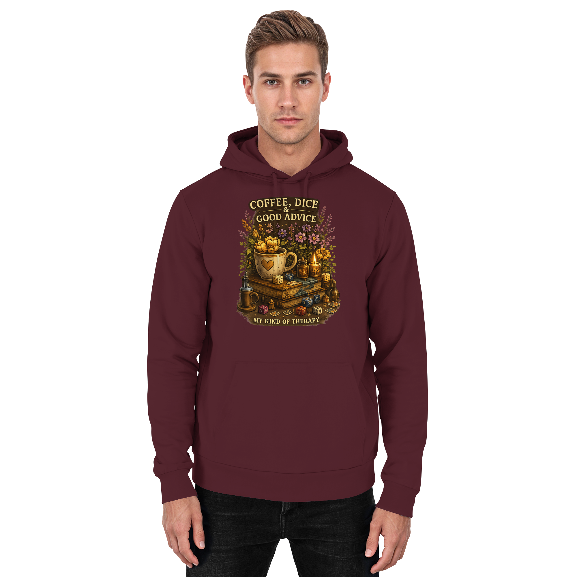 Coffee, Dice & Good Advice - Basic Unisex Hoodie