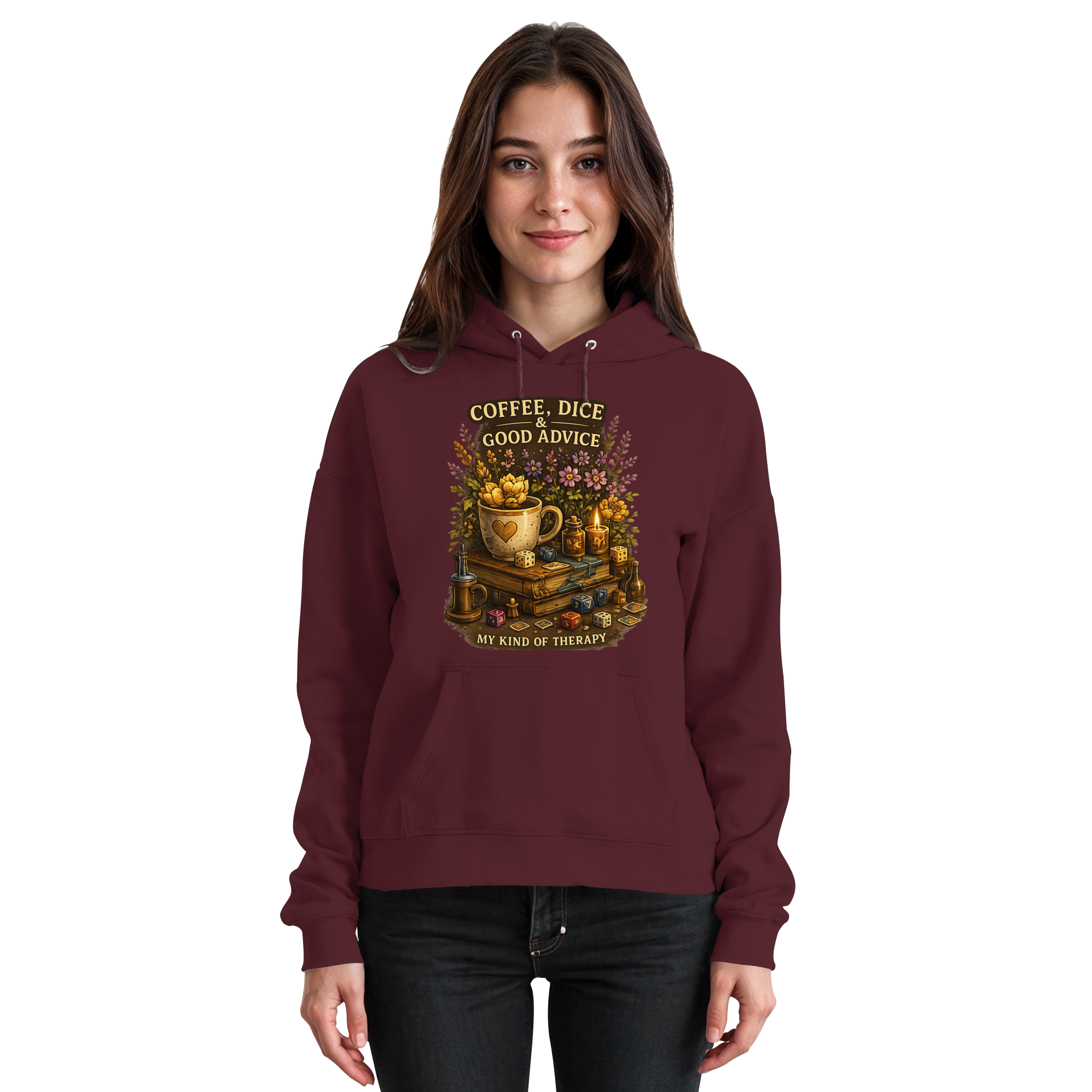 Coffee, Dice & Good Advice - Basic Unisex Hoodie