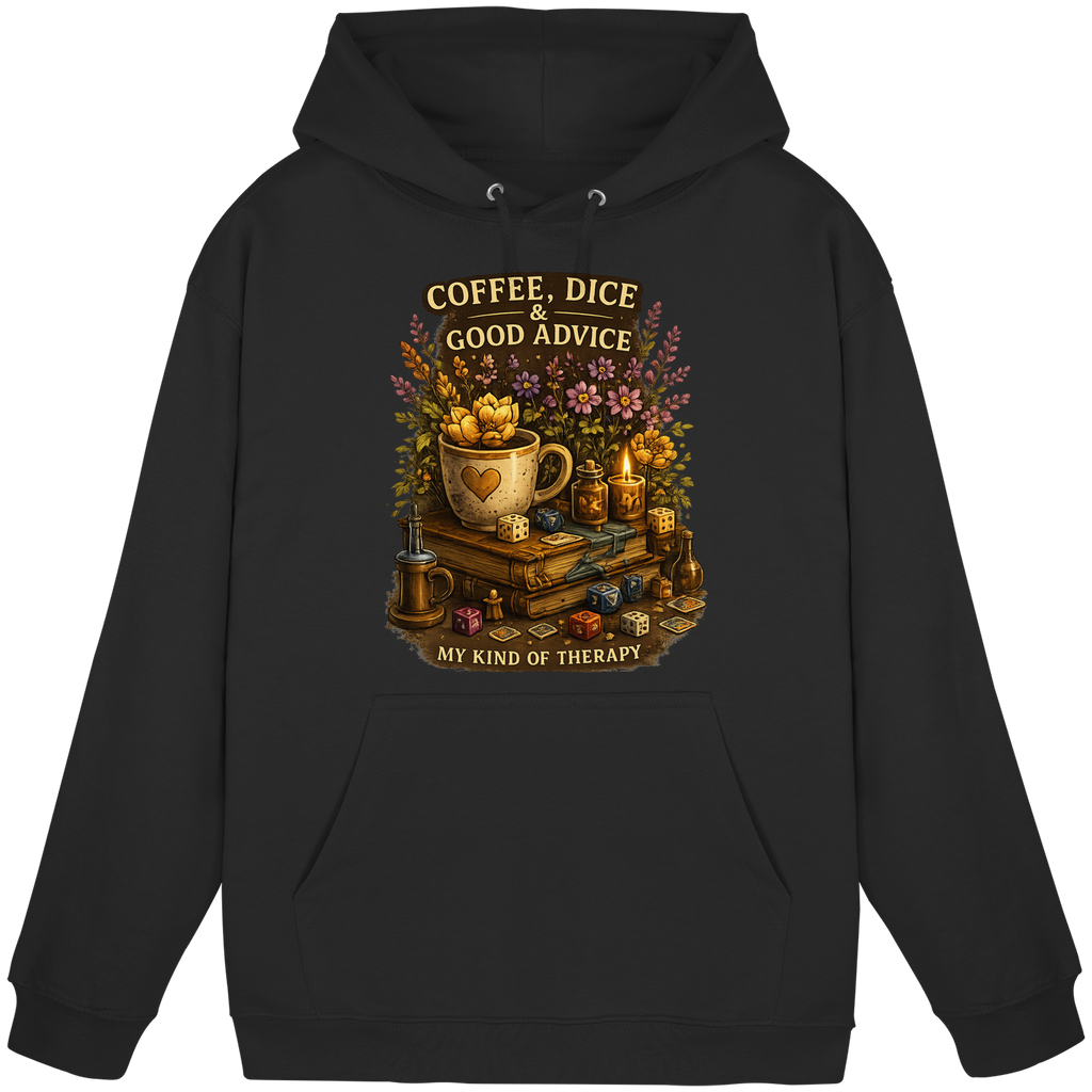 Coffee, Dice & Good Advice - Basic Unisex Hoodie
