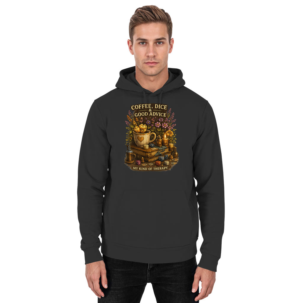 Coffee, Dice & Good Advice - Basic Unisex Hoodie