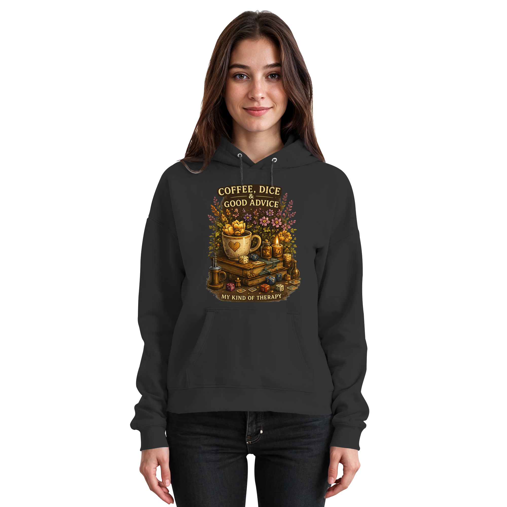 Coffee, Dice & Good Advice - Basic Unisex Hoodie