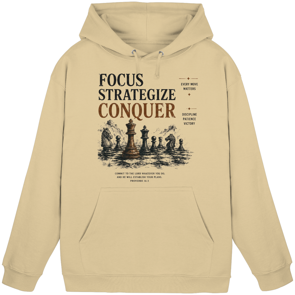 Focus. Strategize. Conquer.  - Basic Unisex Hoodie