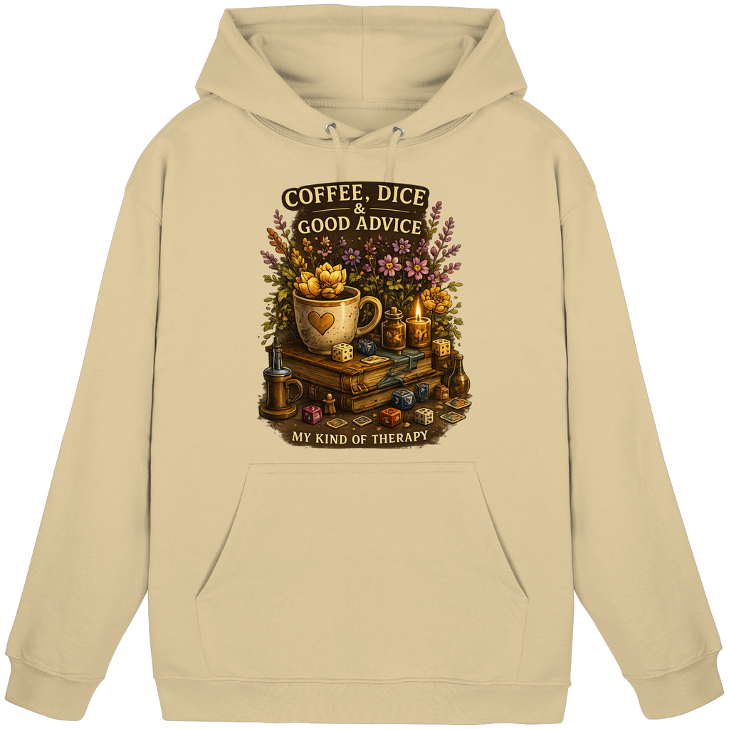 Coffee, Dice & Good Advice - Basic Unisex Hoodie