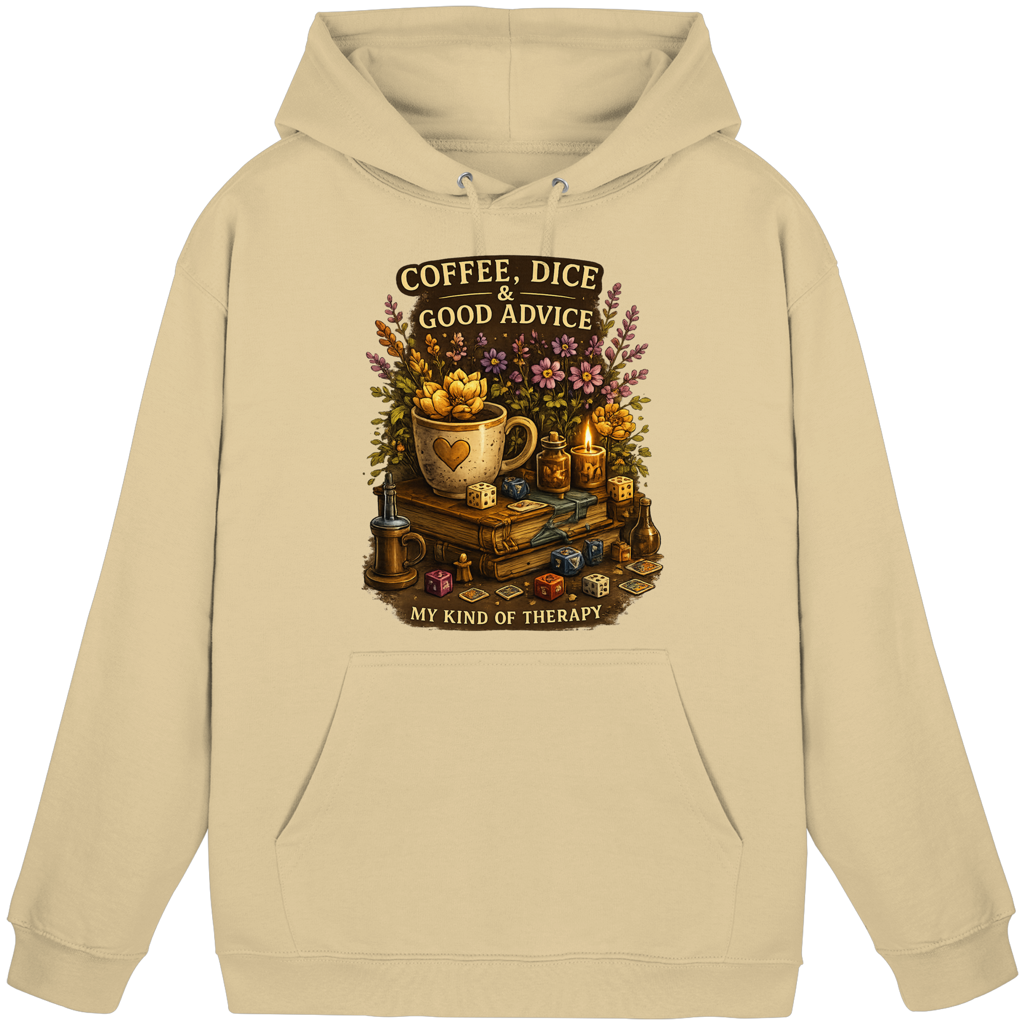 Coffee, Dice & Good Advice - Basic Unisex Hoodie