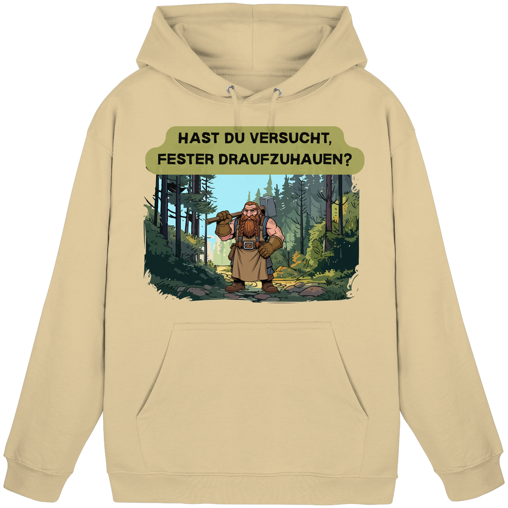 Hast du versucht, fester draufzuhauen? - Basic Unisex Hoodie