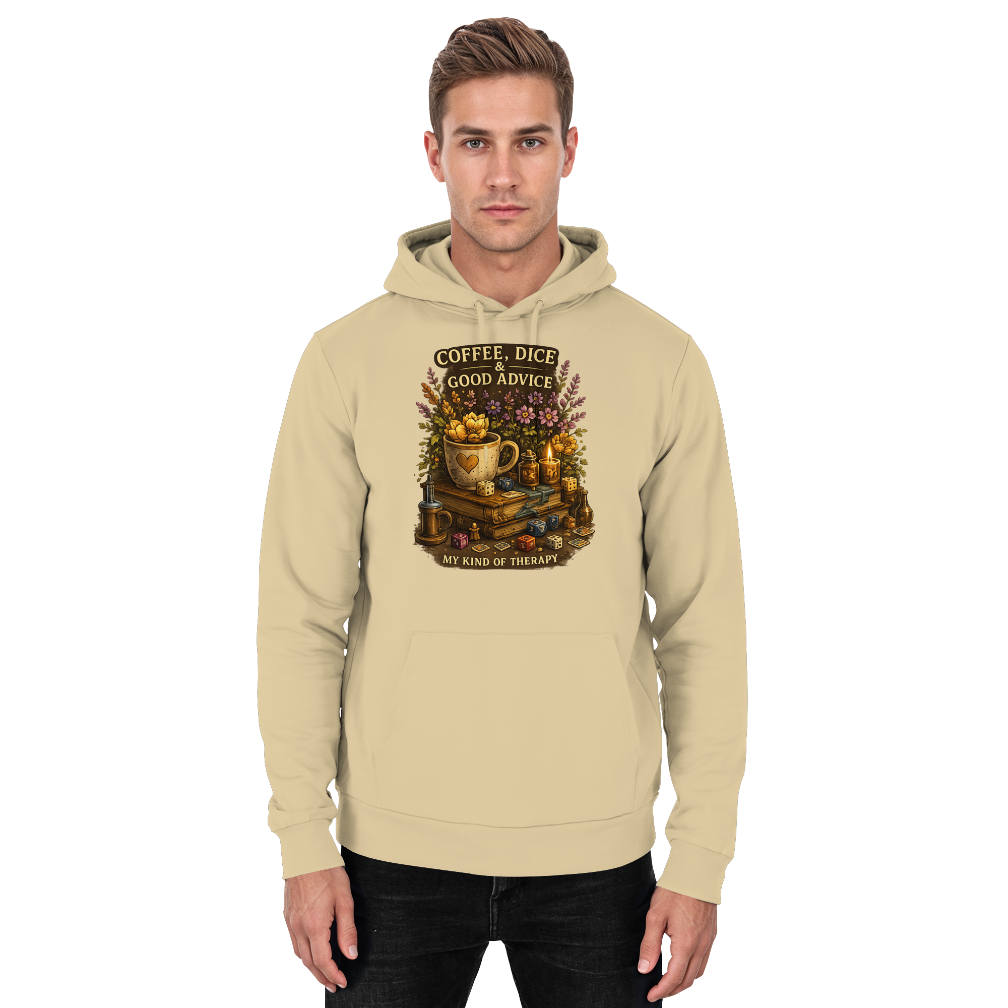 Coffee, Dice & Good Advice - Basic Unisex Hoodie