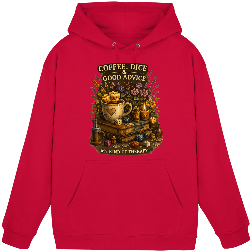 Coffee, Dice & Good Advice - Basic Unisex Hoodie