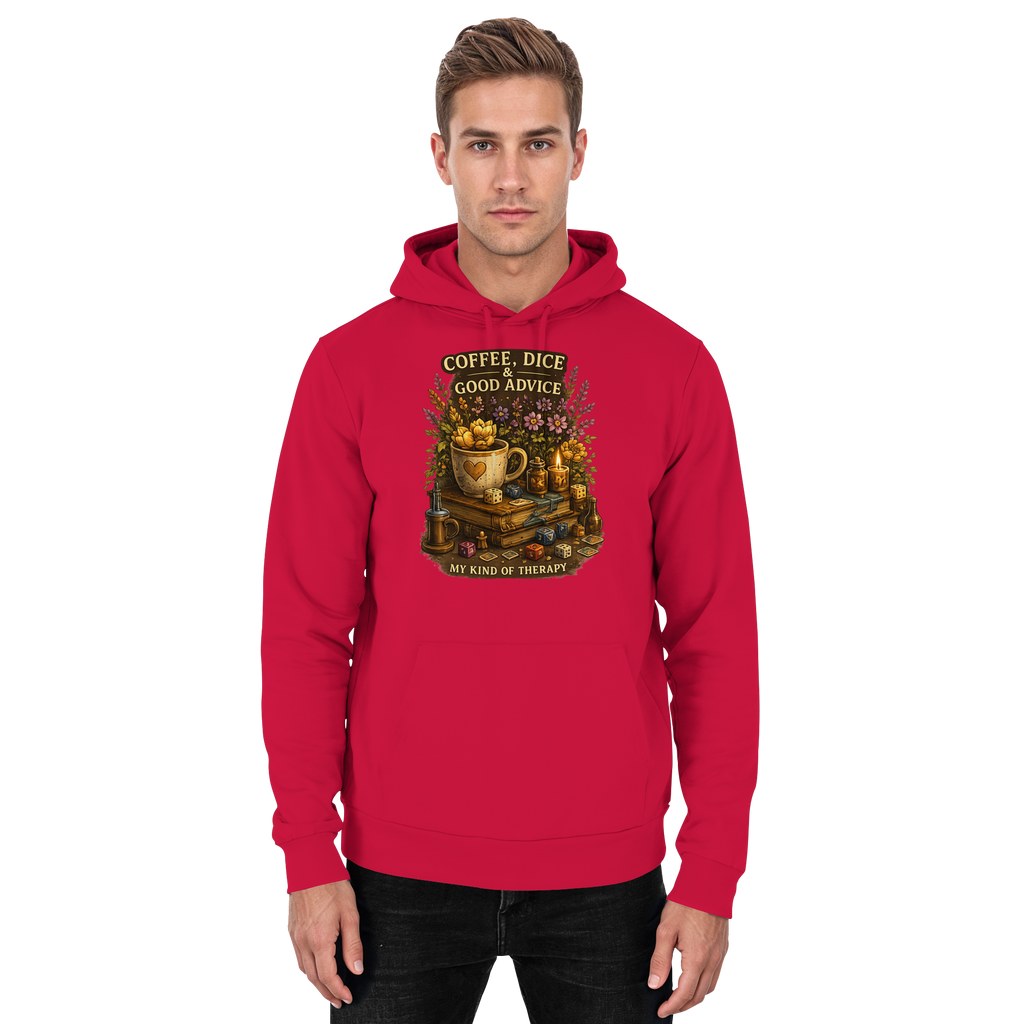Coffee, Dice & Good Advice - Basic Unisex Hoodie