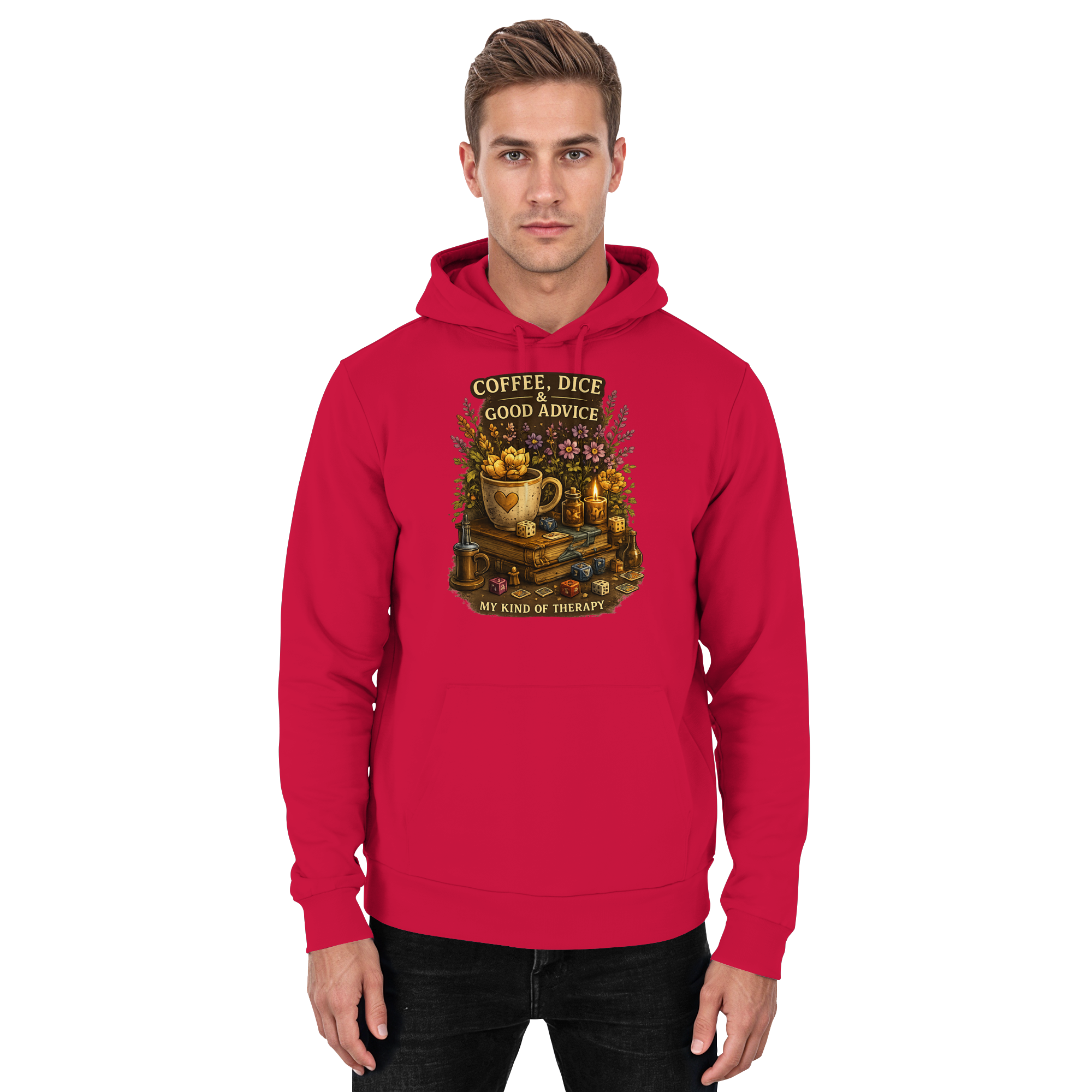 Coffee, Dice & Good Advice - Basic Unisex Hoodie