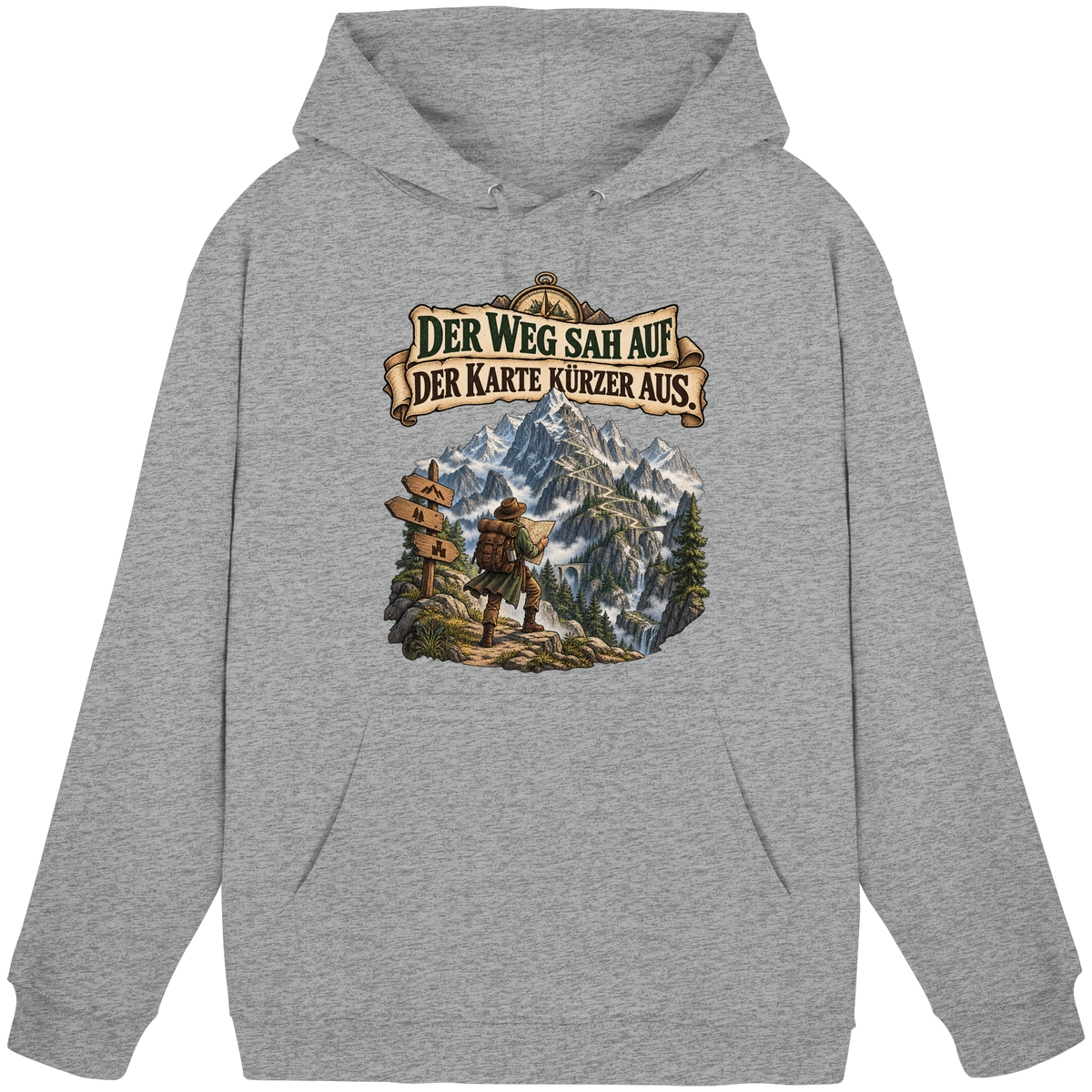 Der Weg sah auf der Karte kürzer aus - Basic Unisex Hoodie