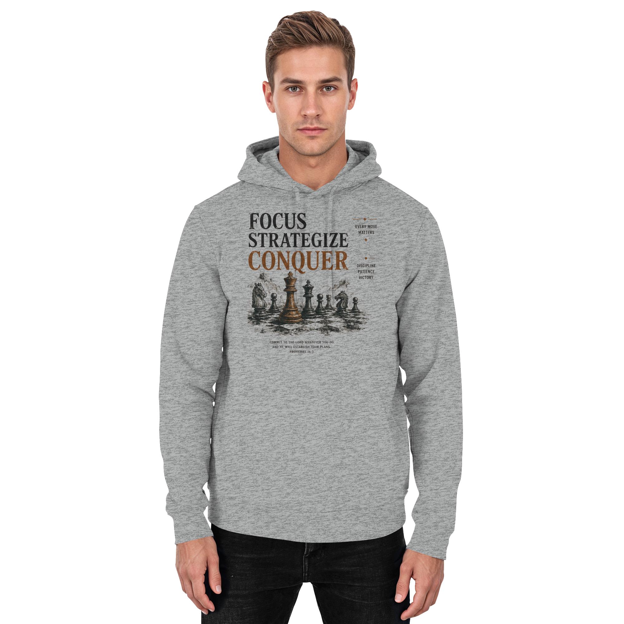 Focus. Strategize. Conquer.  - Basic Unisex Hoodie