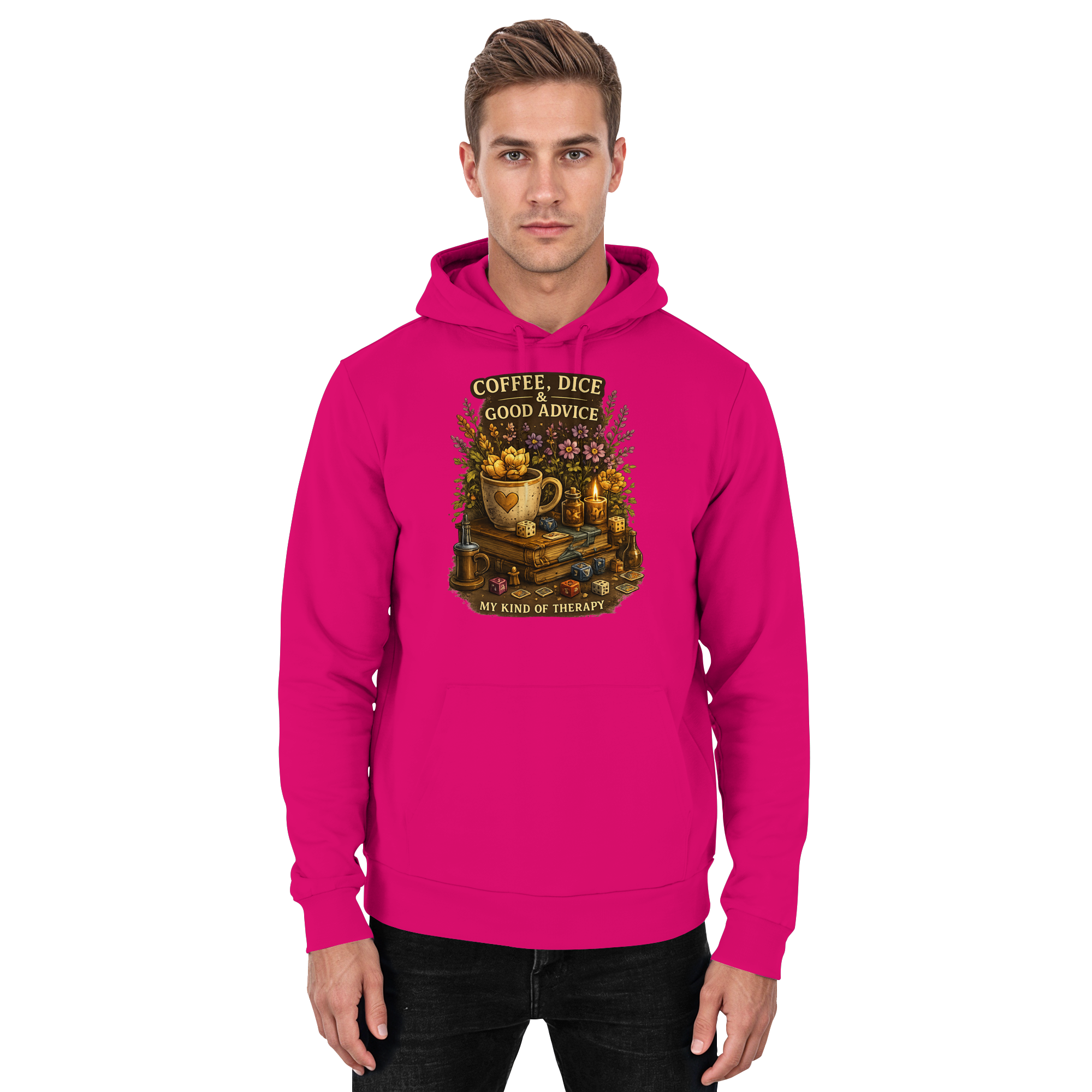 Coffee, Dice & Good Advice - Basic Unisex Hoodie