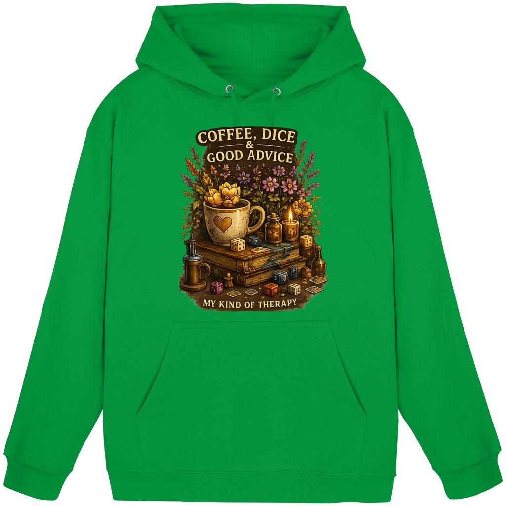 Coffee, Dice & Good Advice - Basic Unisex Hoodie