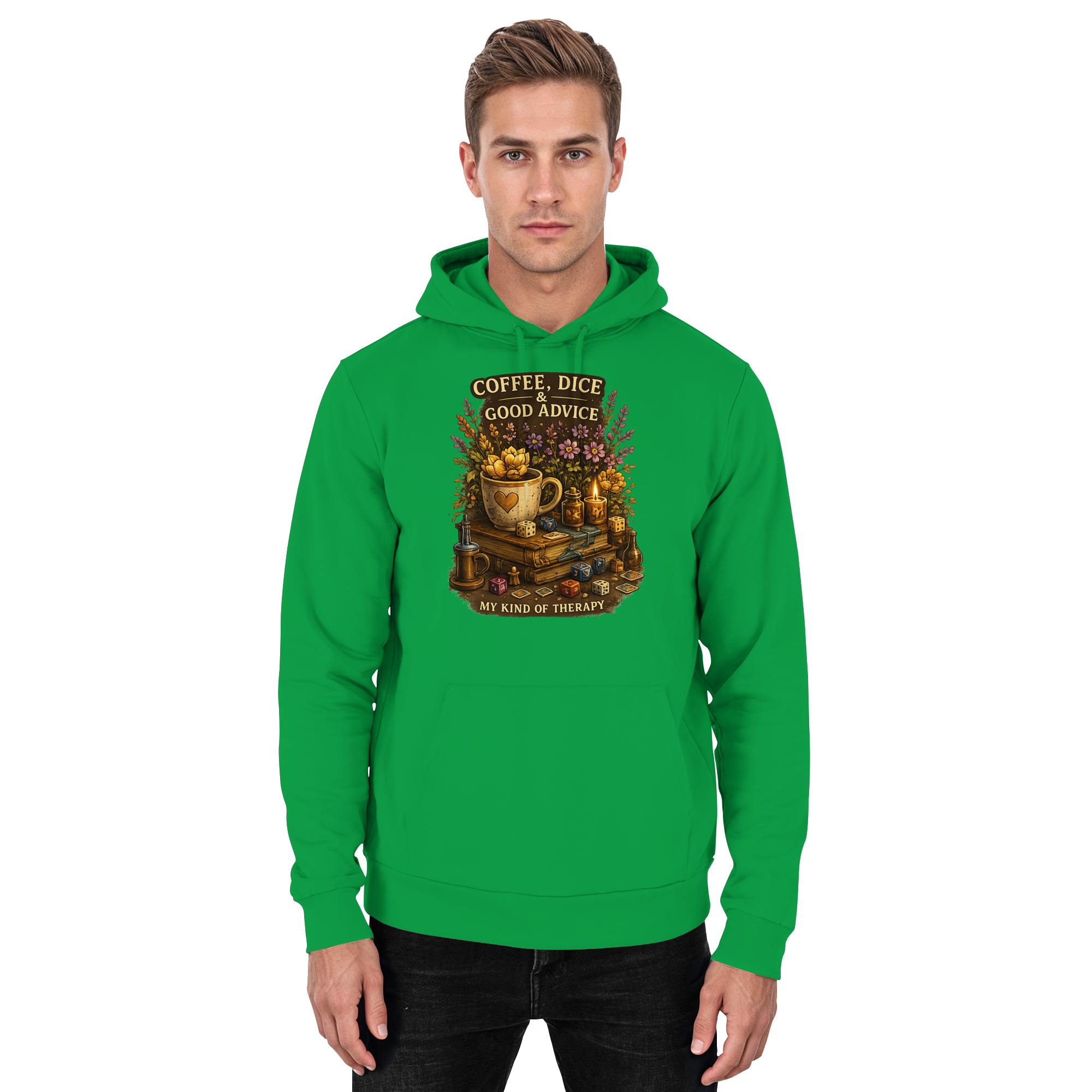 Coffee, Dice & Good Advice - Basic Unisex Hoodie