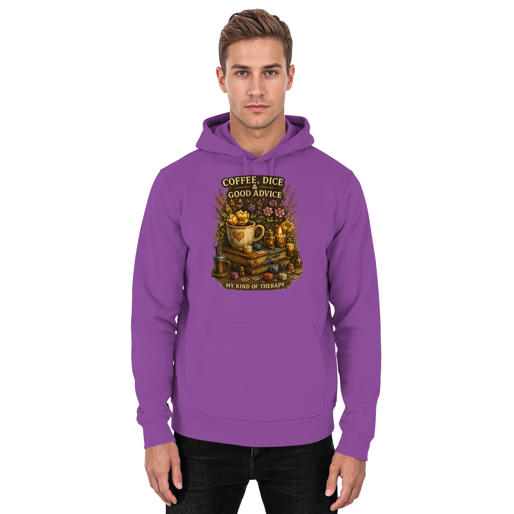 Coffee, Dice & Good Advice - Basic Unisex Hoodie