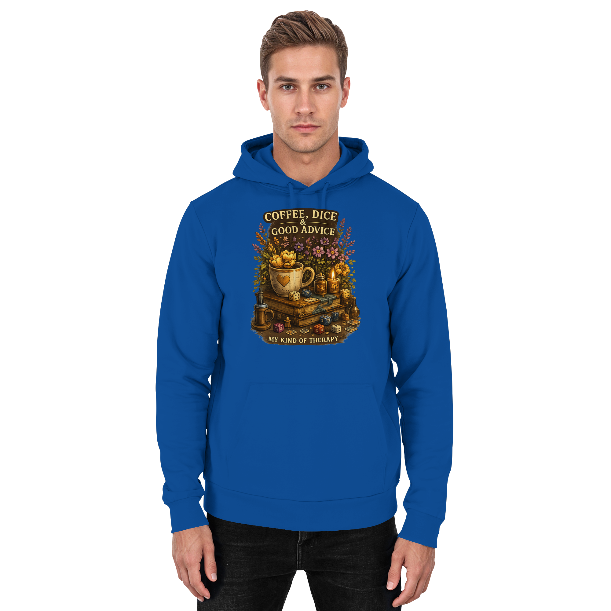 Coffee, Dice & Good Advice - Basic Unisex Hoodie