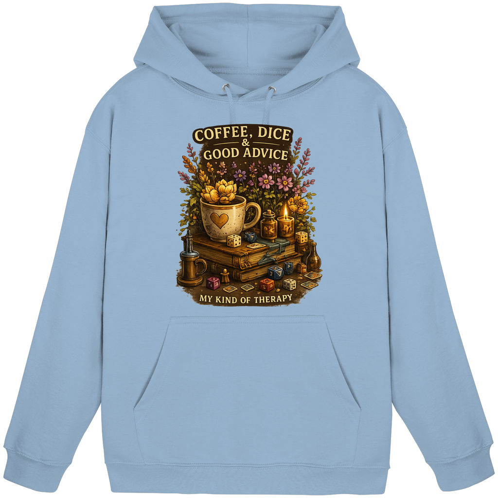 Coffee, Dice & Good Advice - Basic Unisex Hoodie