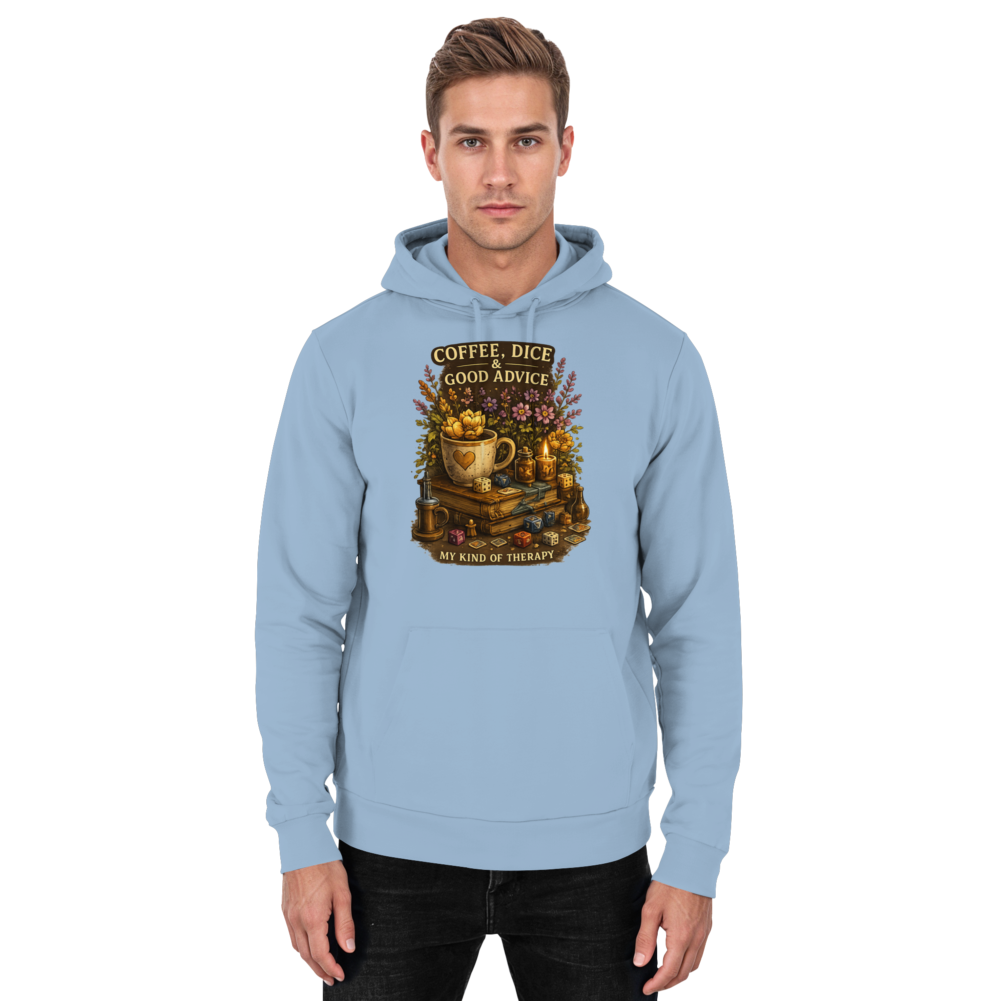 Coffee, Dice & Good Advice - Basic Unisex Hoodie
