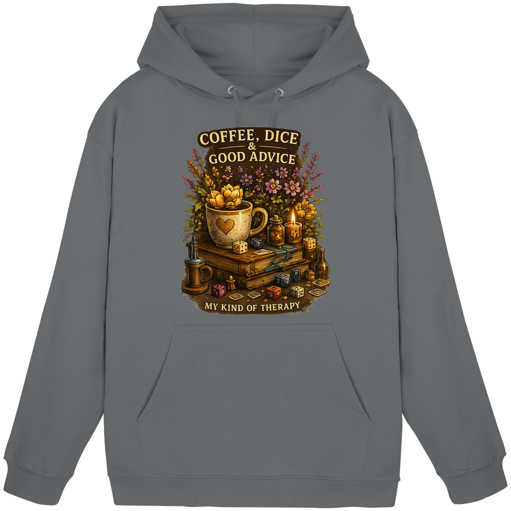Coffee, Dice & Good Advice - Basic Unisex Hoodie