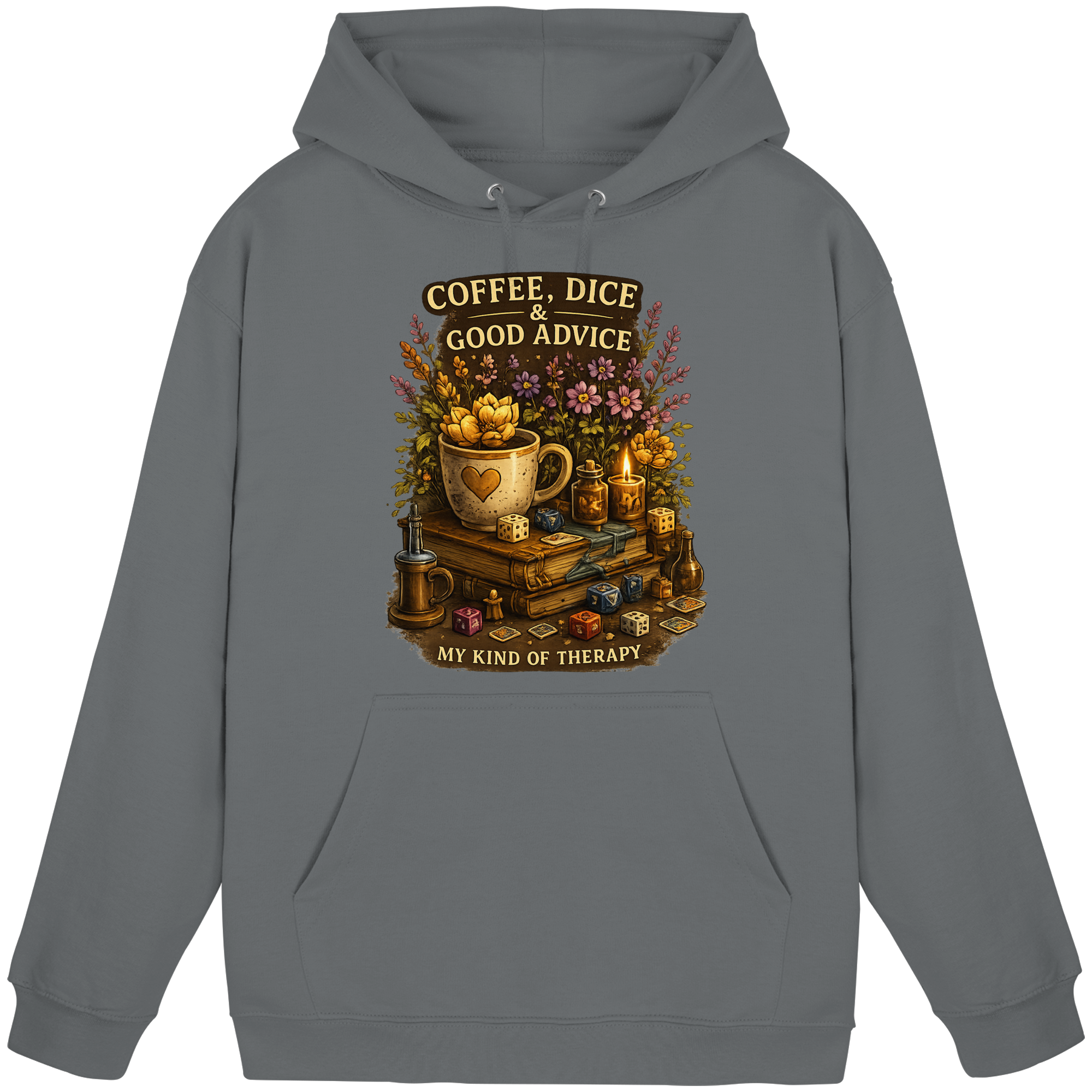 Coffee, Dice & Good Advice - Basic Unisex Hoodie