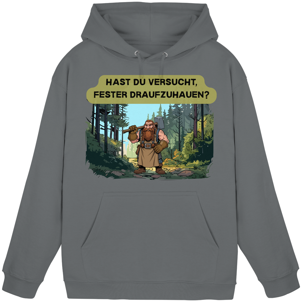 Hast du versucht, fester draufzuhauen? - Basic Unisex Hoodie