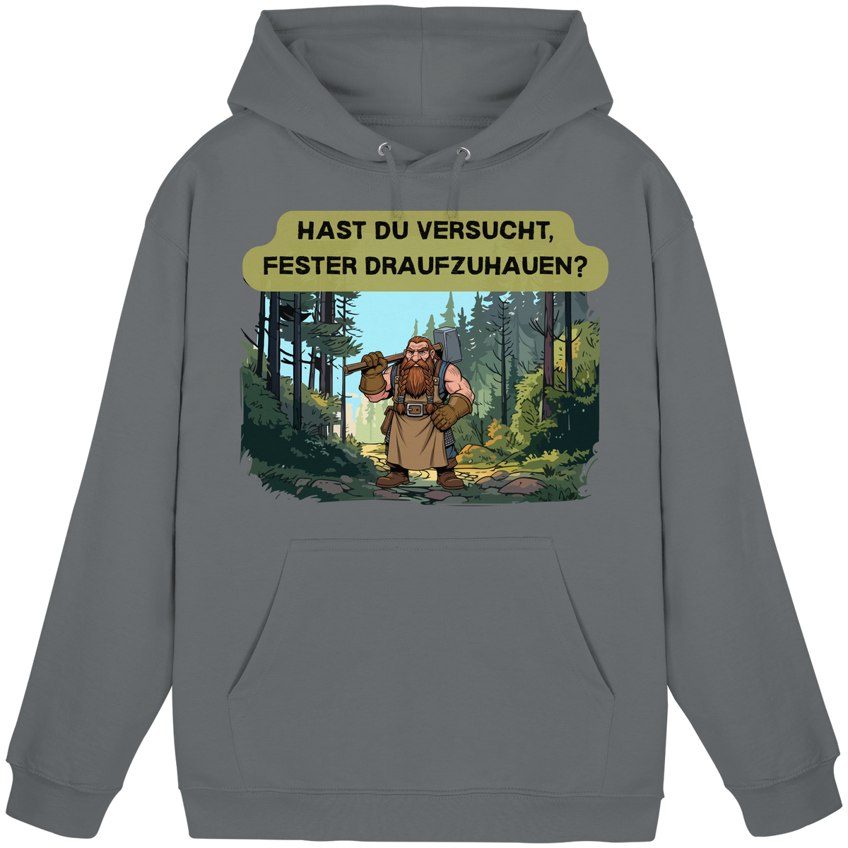 Hast du versucht, fester draufzuhauen? - Basic Unisex Hoodie