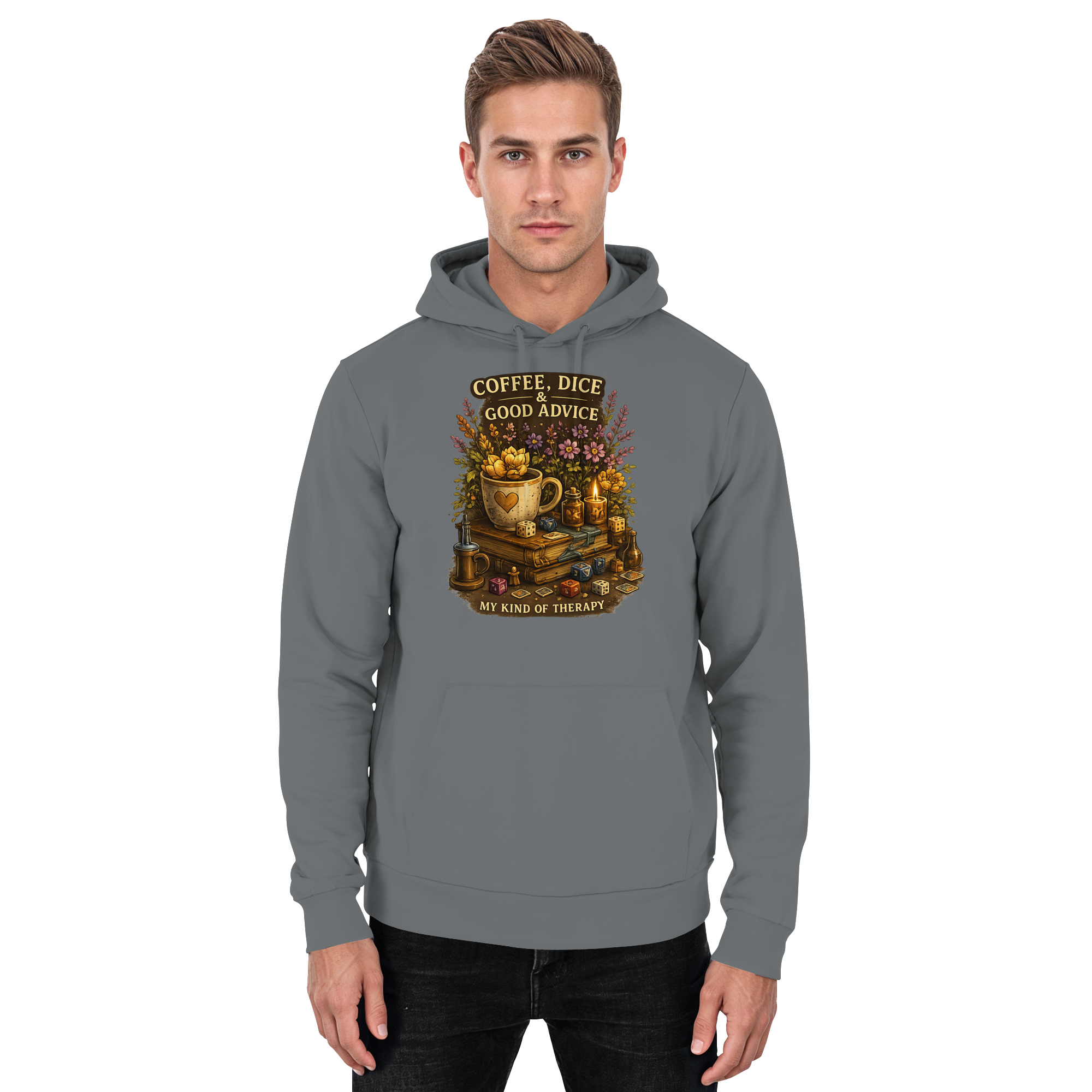 Coffee, Dice & Good Advice - Basic Unisex Hoodie