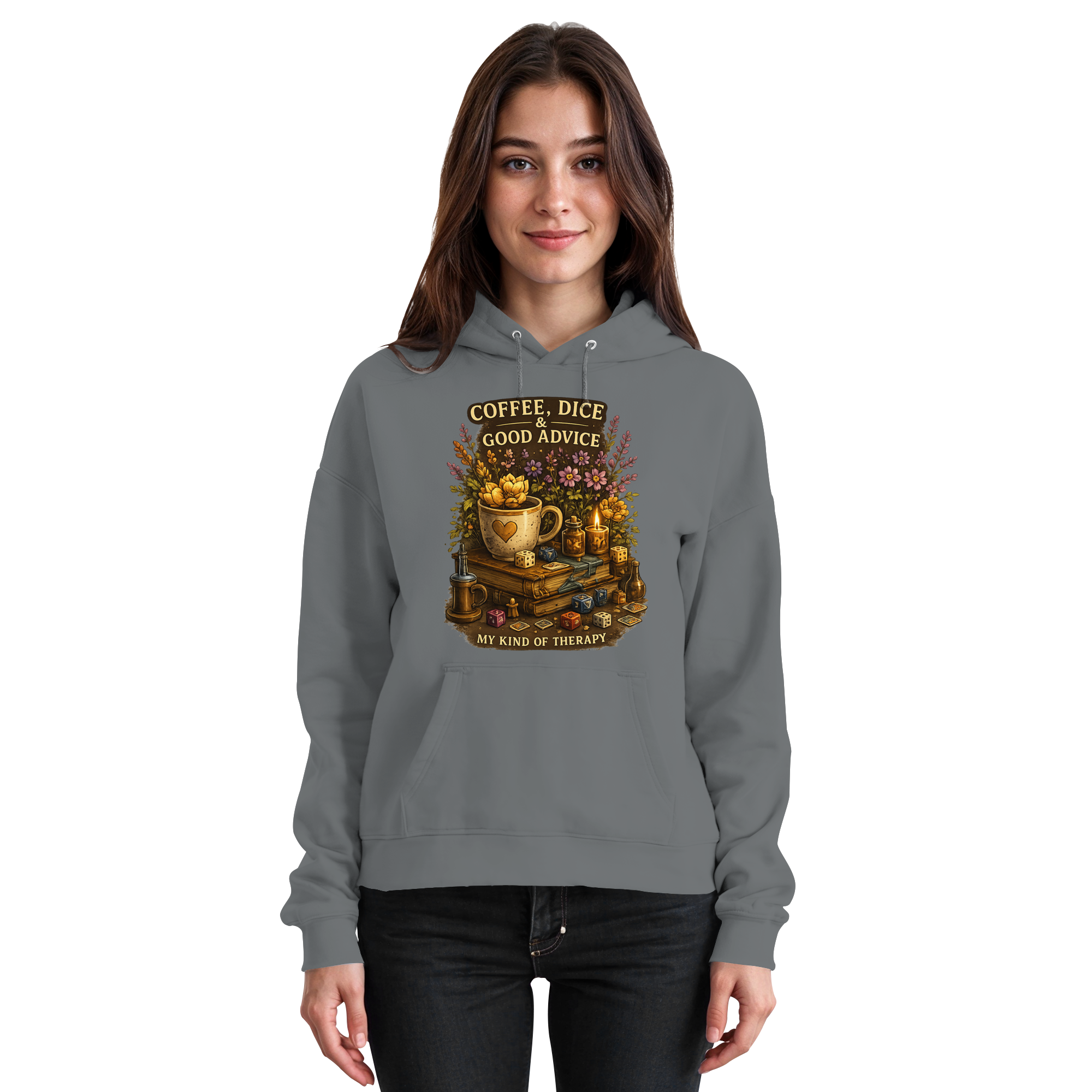 Coffee, Dice & Good Advice - Basic Unisex Hoodie