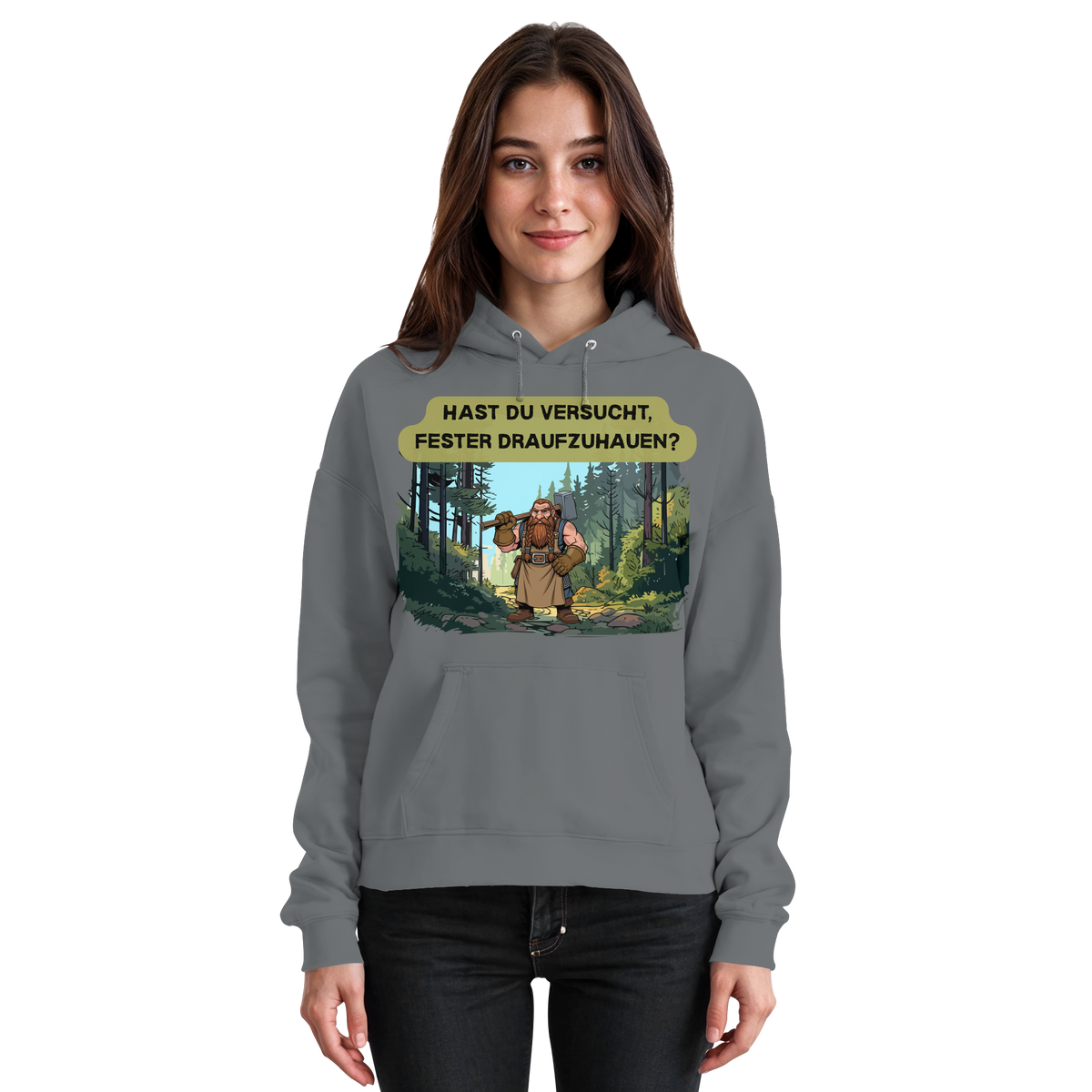 Hast du versucht, fester draufzuhauen? - Basic Unisex Hoodie