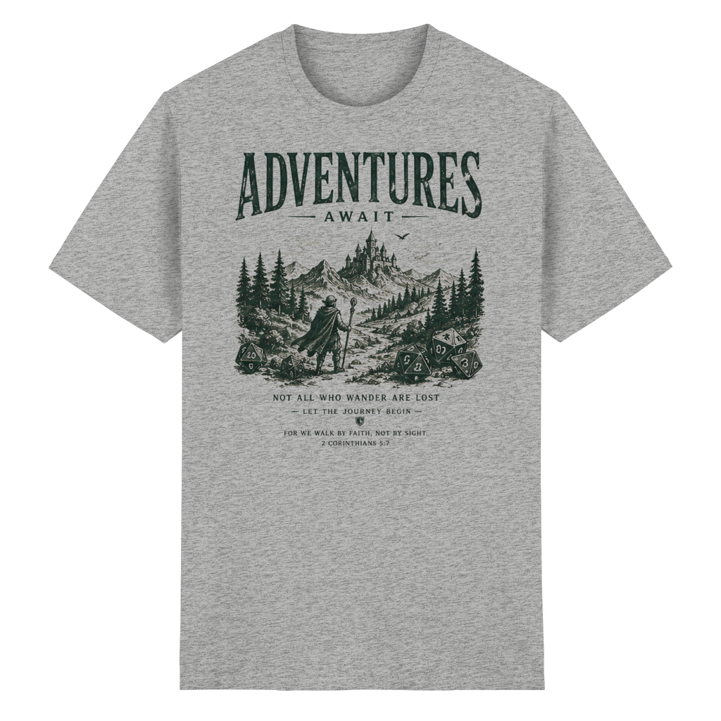 Adventures Await. - Heavy Cotton T-Shirt