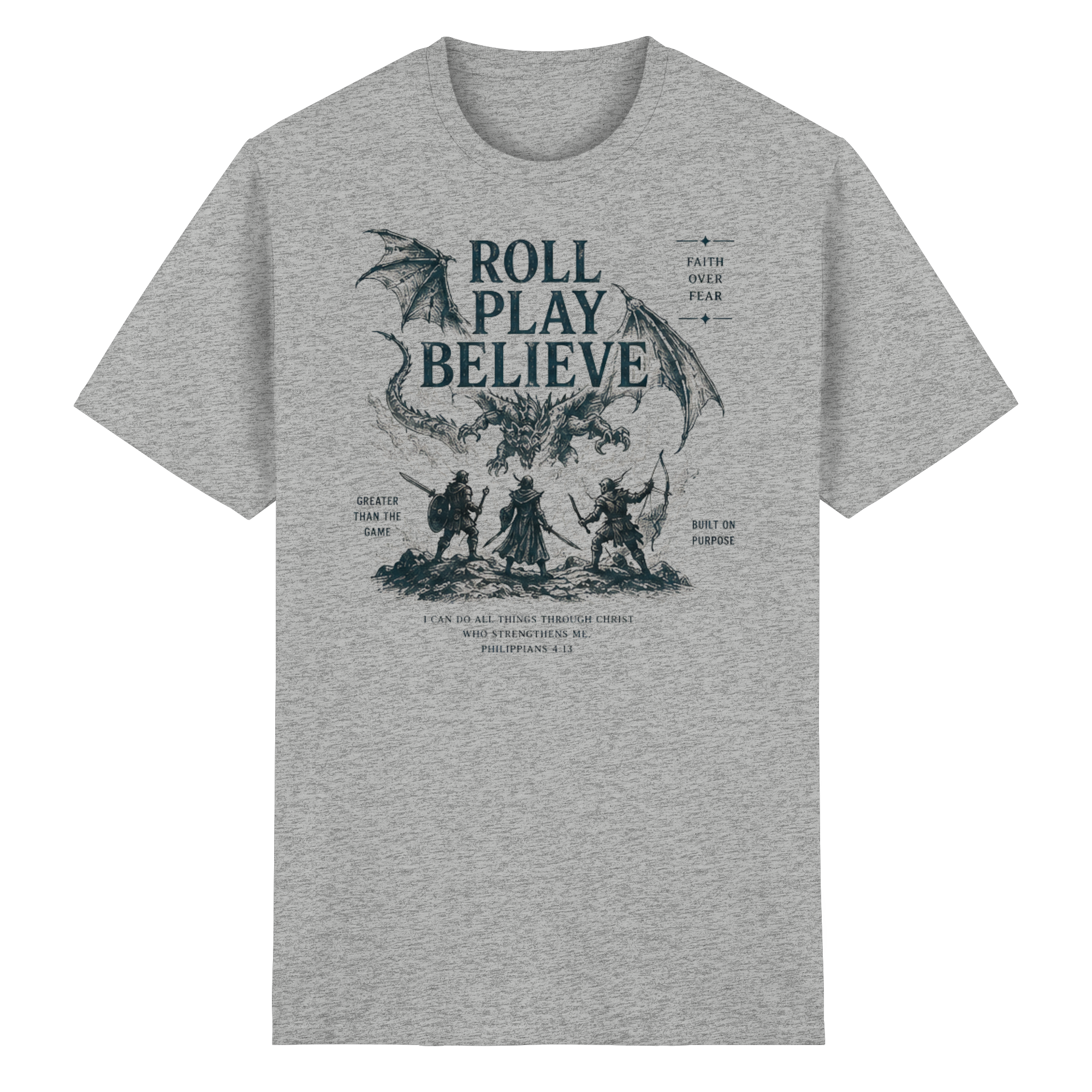 Roll. Play. Believe. - Heavy Cotton T-Shirt