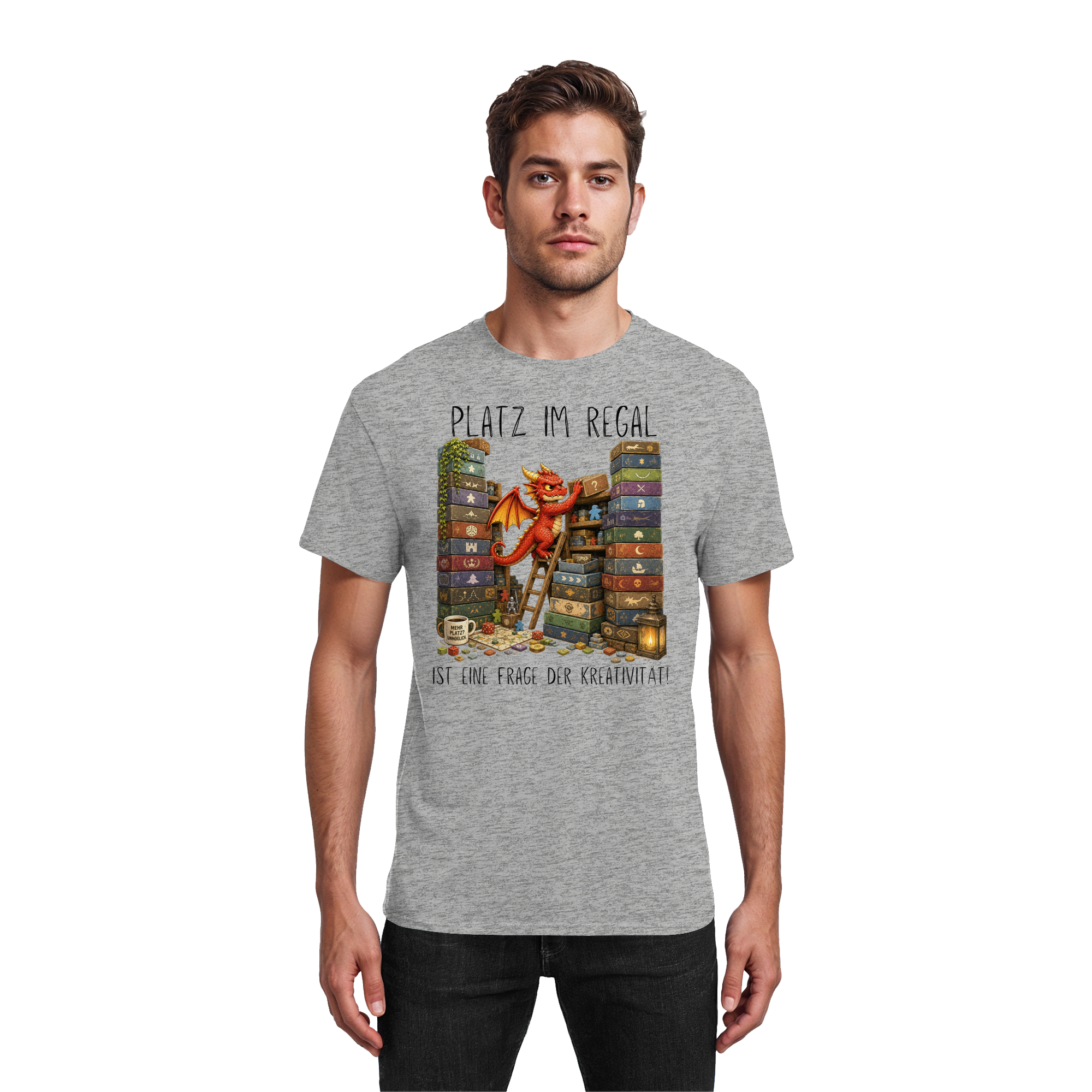 Platz im Regal ist eine Frage der Kreativität. - Heavy Cotton T-Shirt