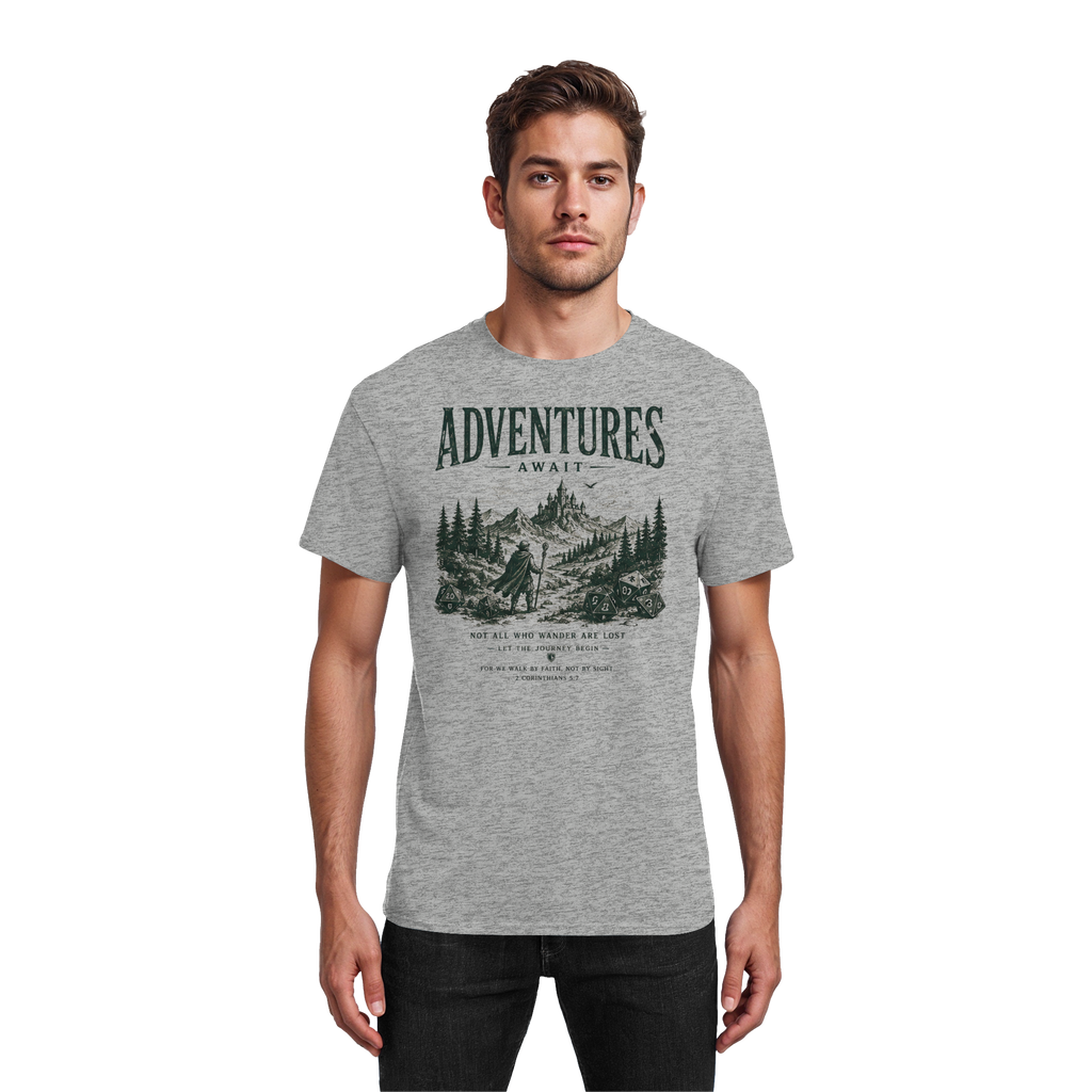 Adventures Await. - Heavy Cotton T-Shirt