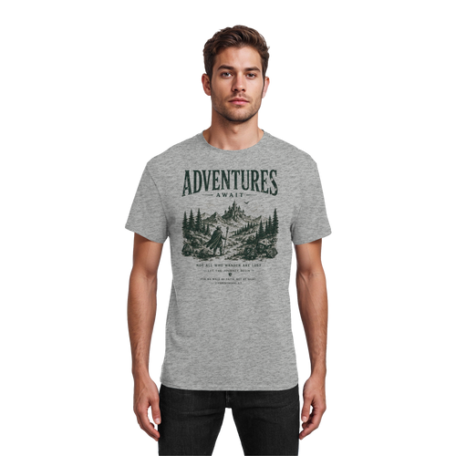 Adventures Await. - Heavy Cotton T-Shirt