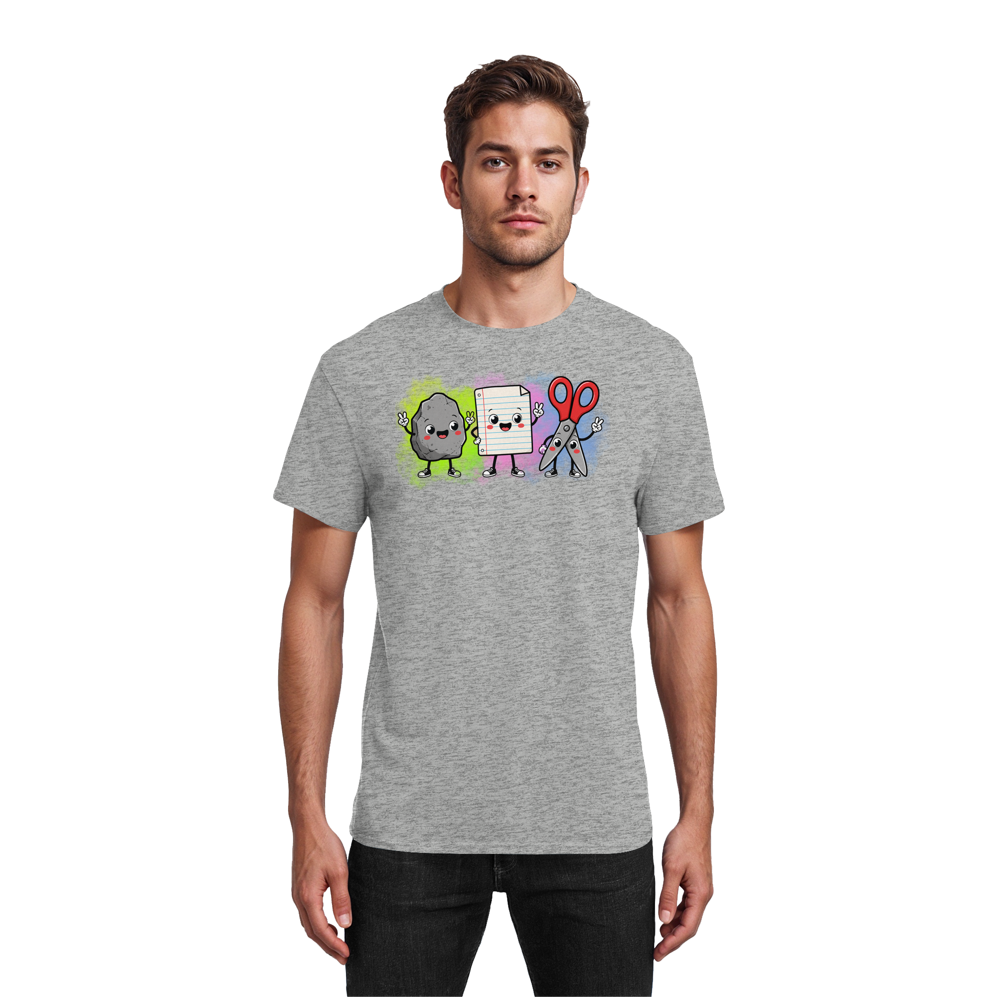 Stein schlägt Schere schlägt Papier! - Heavy Cotton T-Shirt