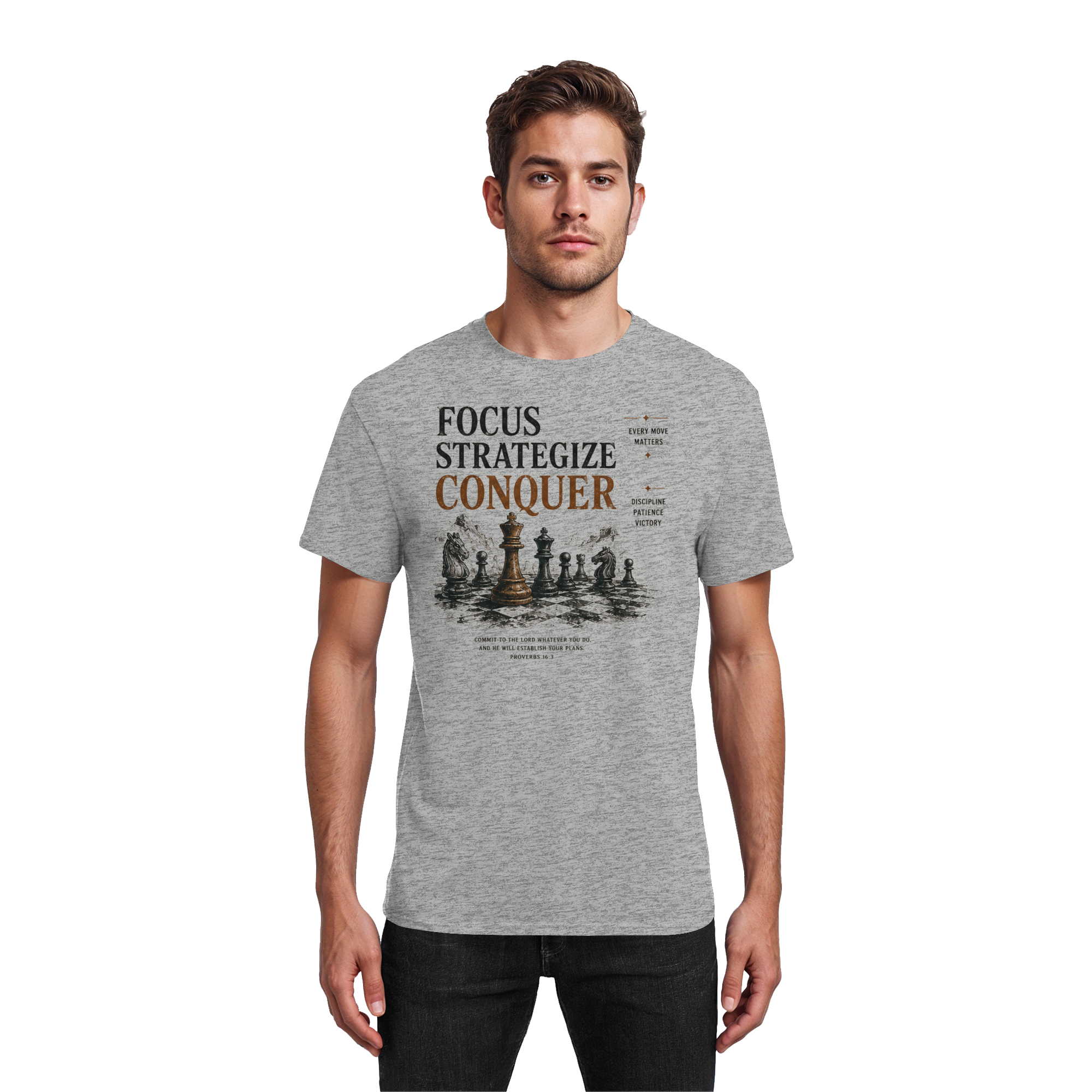 Focus. Strategize. Conquer.  - Heavy Cotton T-Shirt