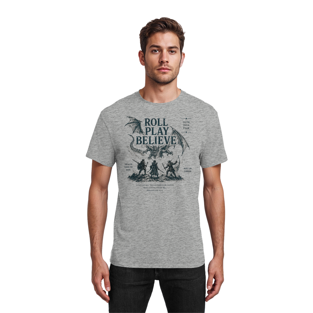 Roll. Play. Believe. - Heavy Cotton T-Shirt